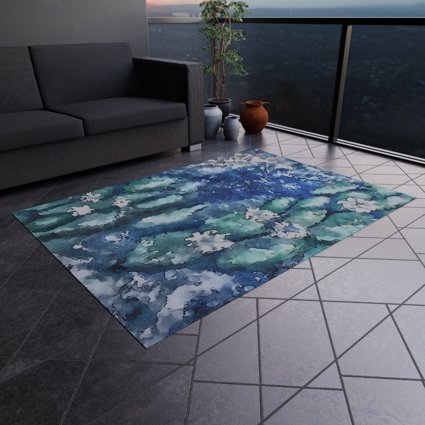 Outdoor Rug, Water Lilies, FrediFreds Home Collection