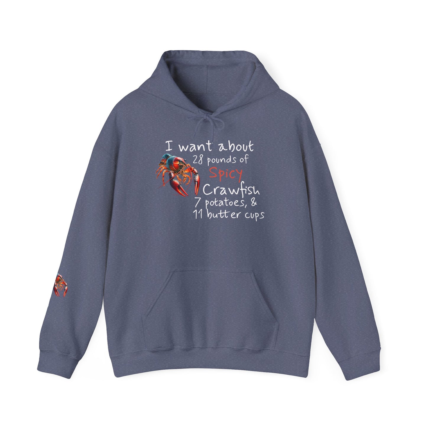 Unisex Heavy Blend™ Hooded Sweatshirt, I Want 28 Pounds of Crawfish Design, Life on the Bayou Collection