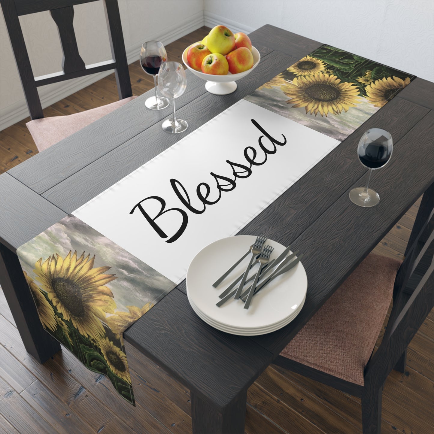 Table Runner (Cotton, Poly), Sunflower Field, Life on the Bayou Collection
