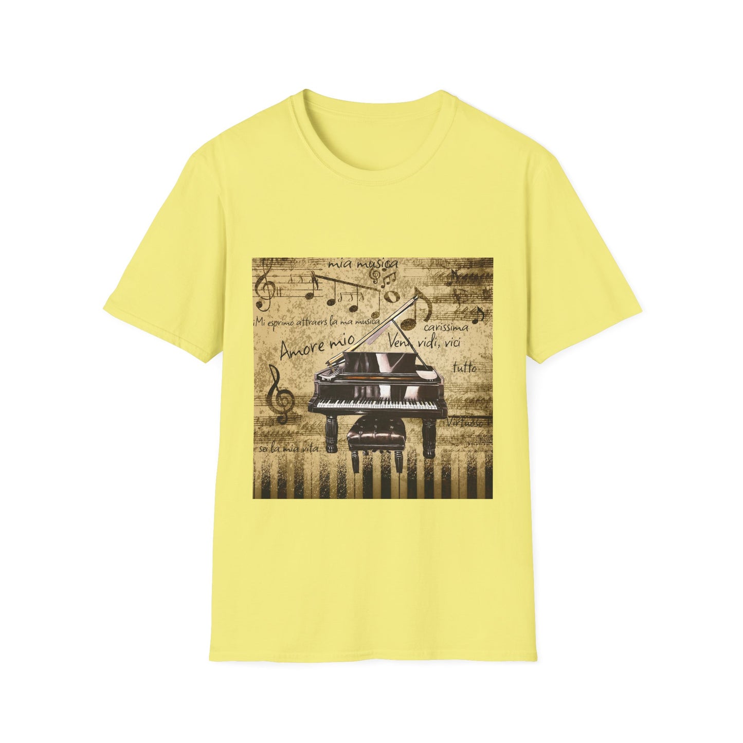 Unisex Softstyle T-Shirt, Pianist, Love Notes, Soul Music