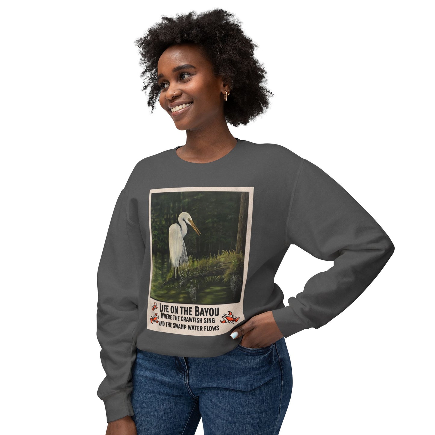 Unisex Lightweight Crewneck Sweatshirt, Life on the Bayou