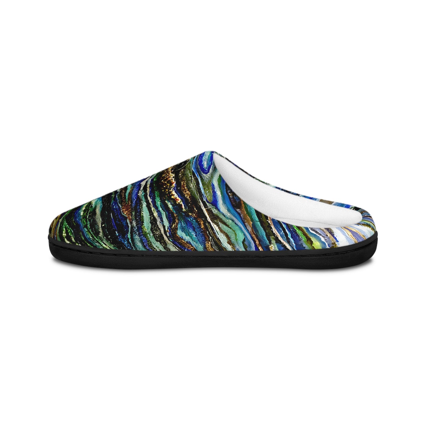 Men's Indoor Slippers, Abstract Bayou Themed Genesis Design with Life on the Bayou Collection