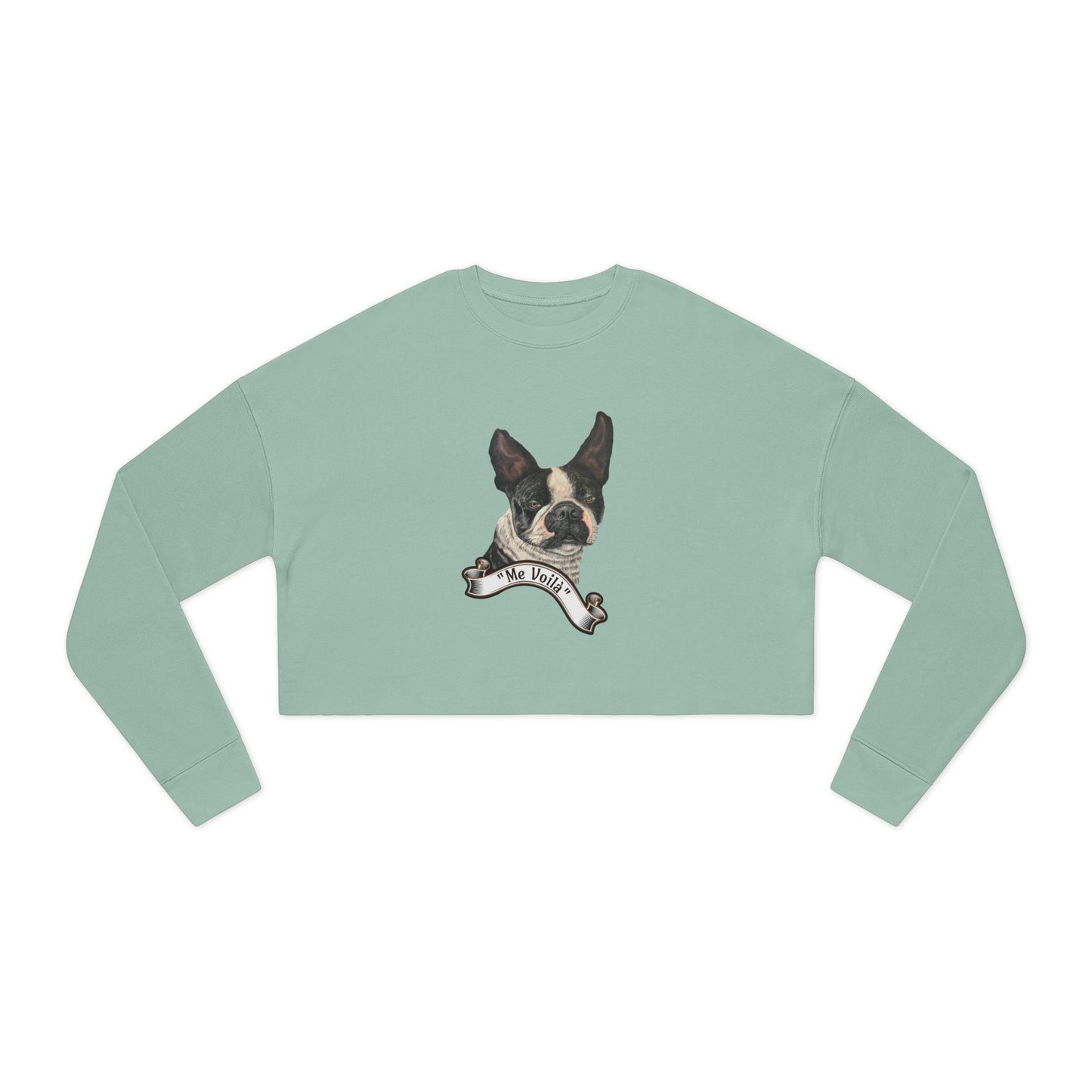 Women's Cropped "Me Voil'a" Friendship Themed Sweatshirt, Max Loves Pookie Collection