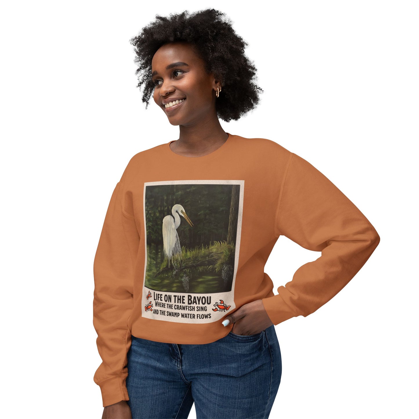 Unisex Lightweight Crewneck Sweatshirt, Life on the Bayou