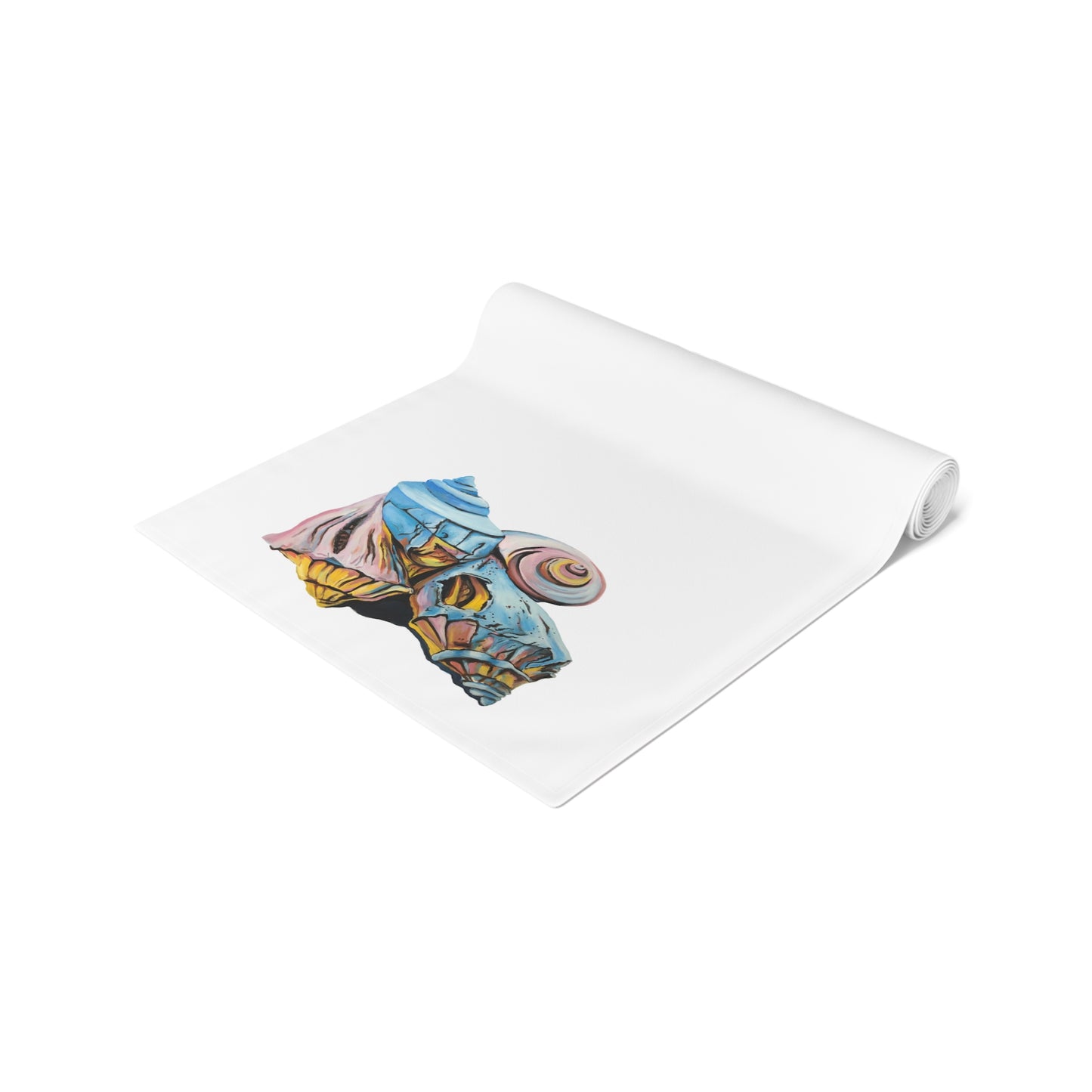 Table Runner (Cotton, Poly), Artsy Pastel Beach Shells, Beachwalker Club Collection