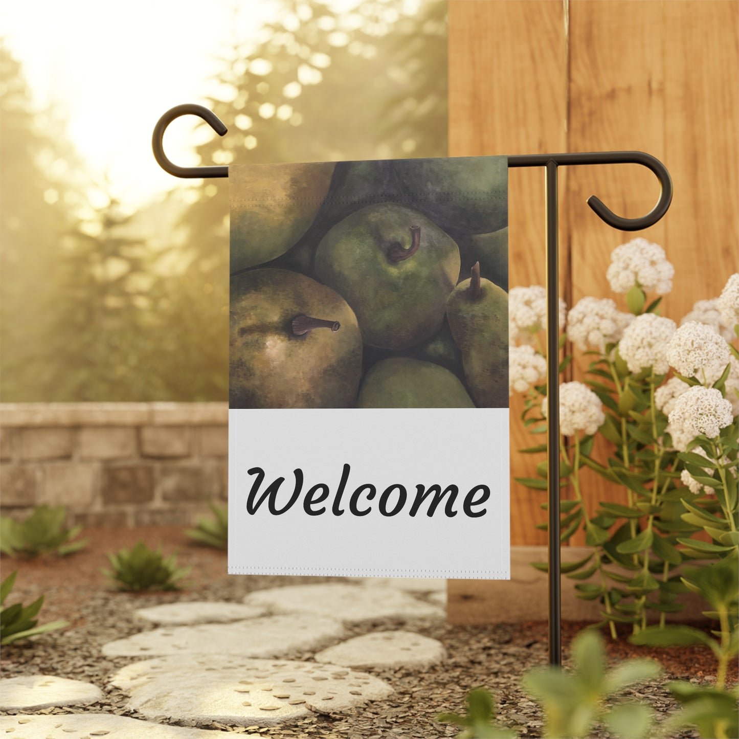 Garden & House Banner, Welcome Sign, Pear Delight, FrediFreds Home Collection