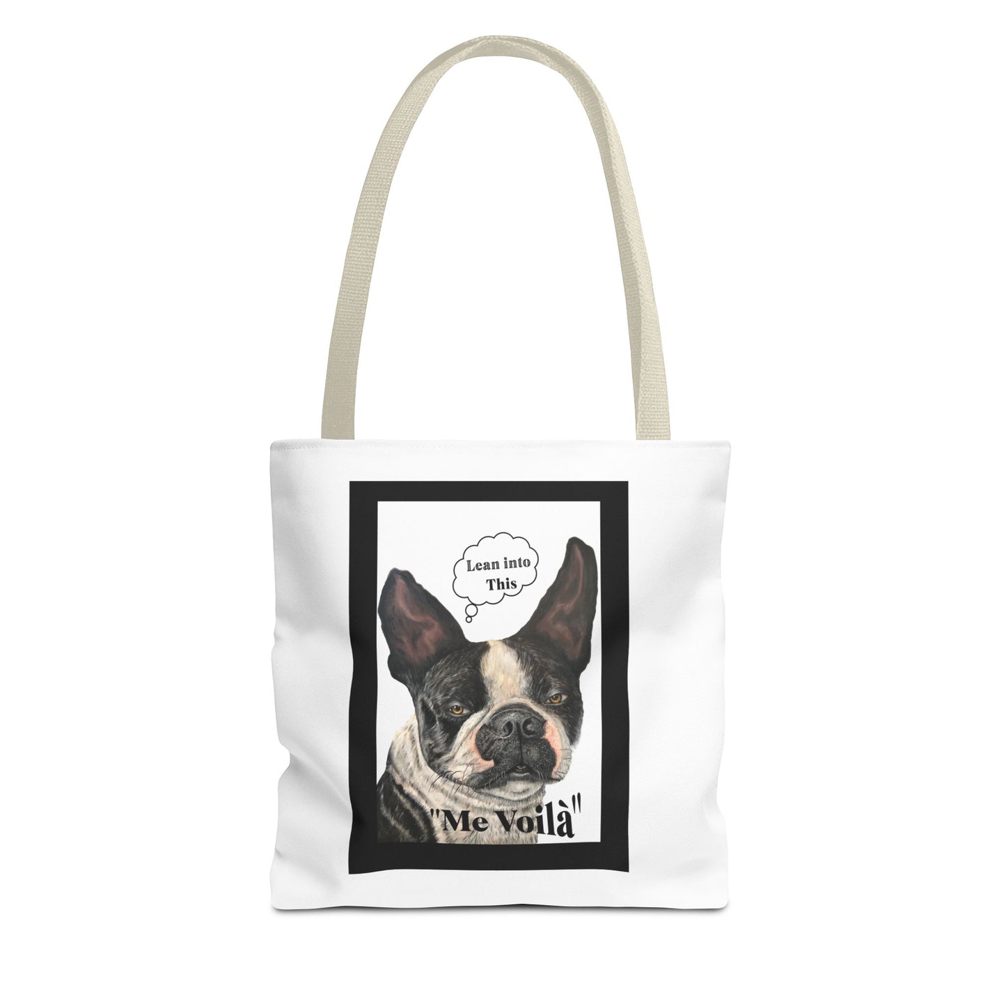 Tote Bag (AOP) "Lean on Me" Friendship Tote, Dog Humor, Max Loves Pookie Collection
