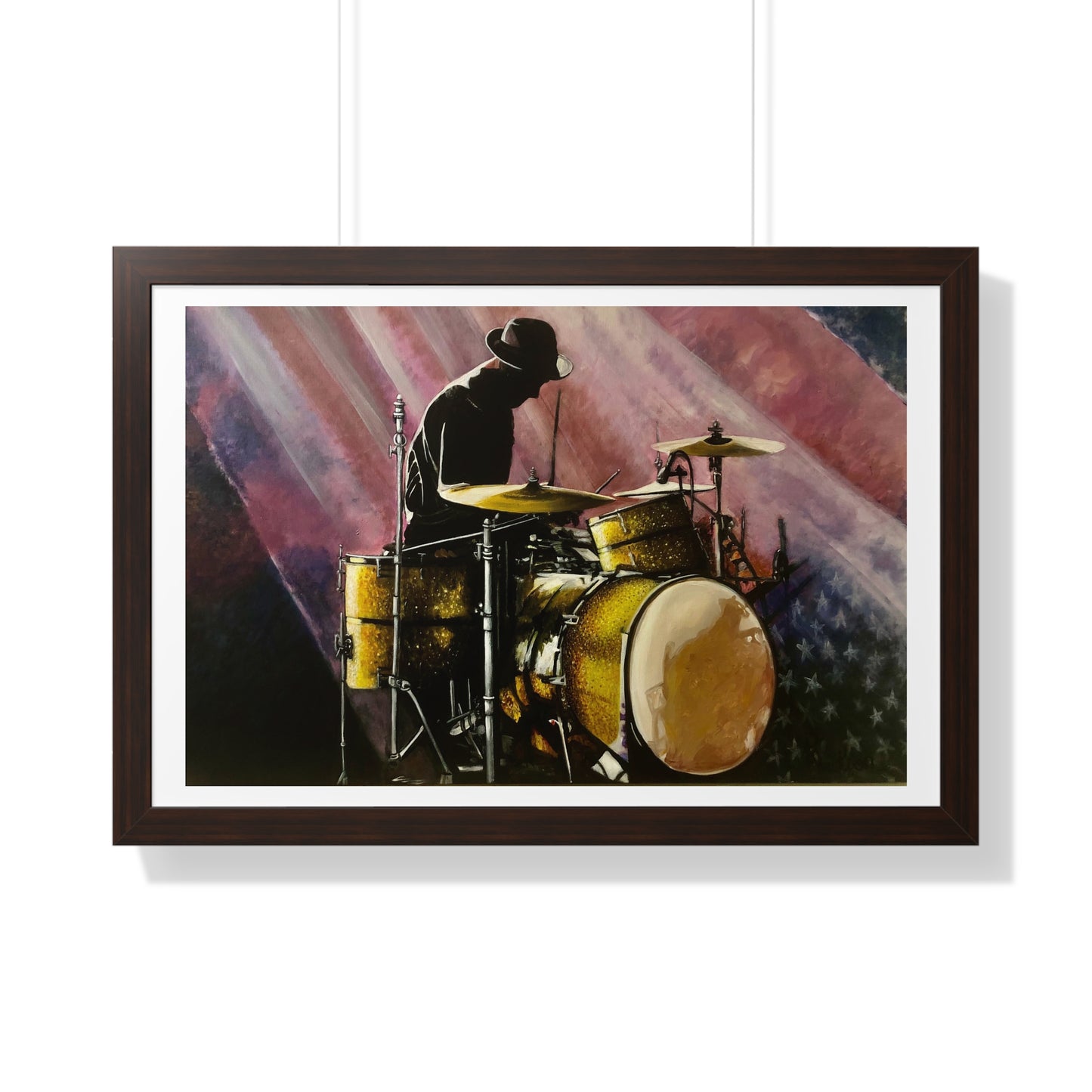 Framed Horizontal Poster, Drummer, Soul Music Collection