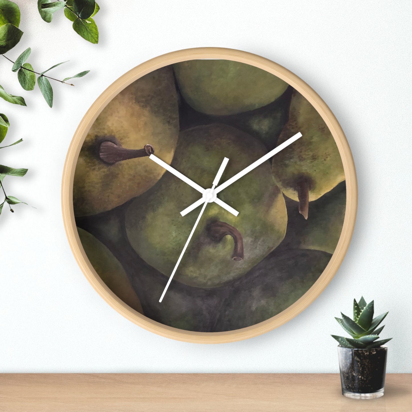 Wall Clock, Pear Delight Print Design, FrediFreds Home Collection