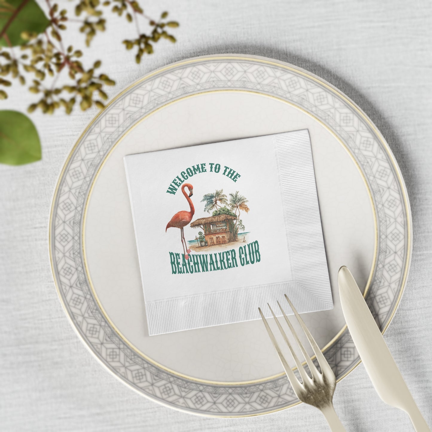 White Coined Napkins, Beachwalker Club Collection