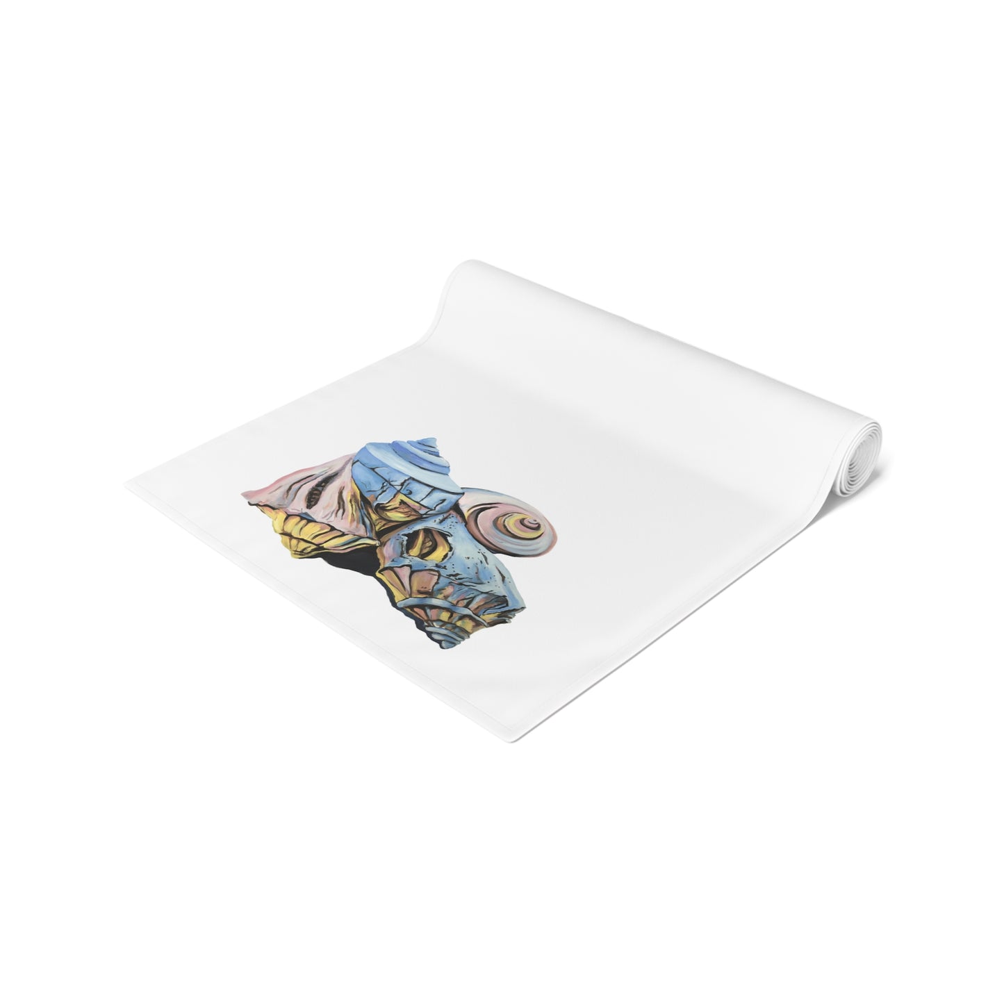 Table Runner (Cotton, Poly), Artsy Pastel Beach Shells, Beachwalker Club Collection
