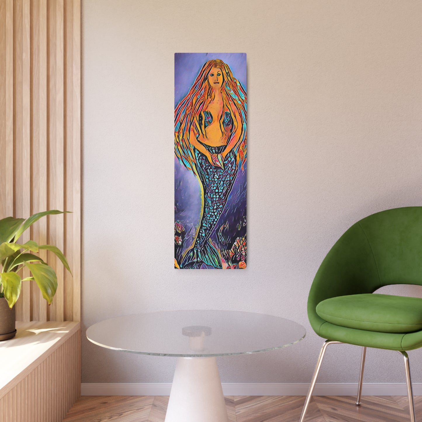 Metal Art Sign, Iva by the Sea, Purple Moon, Mermaid, Beachwalker Club Collection,