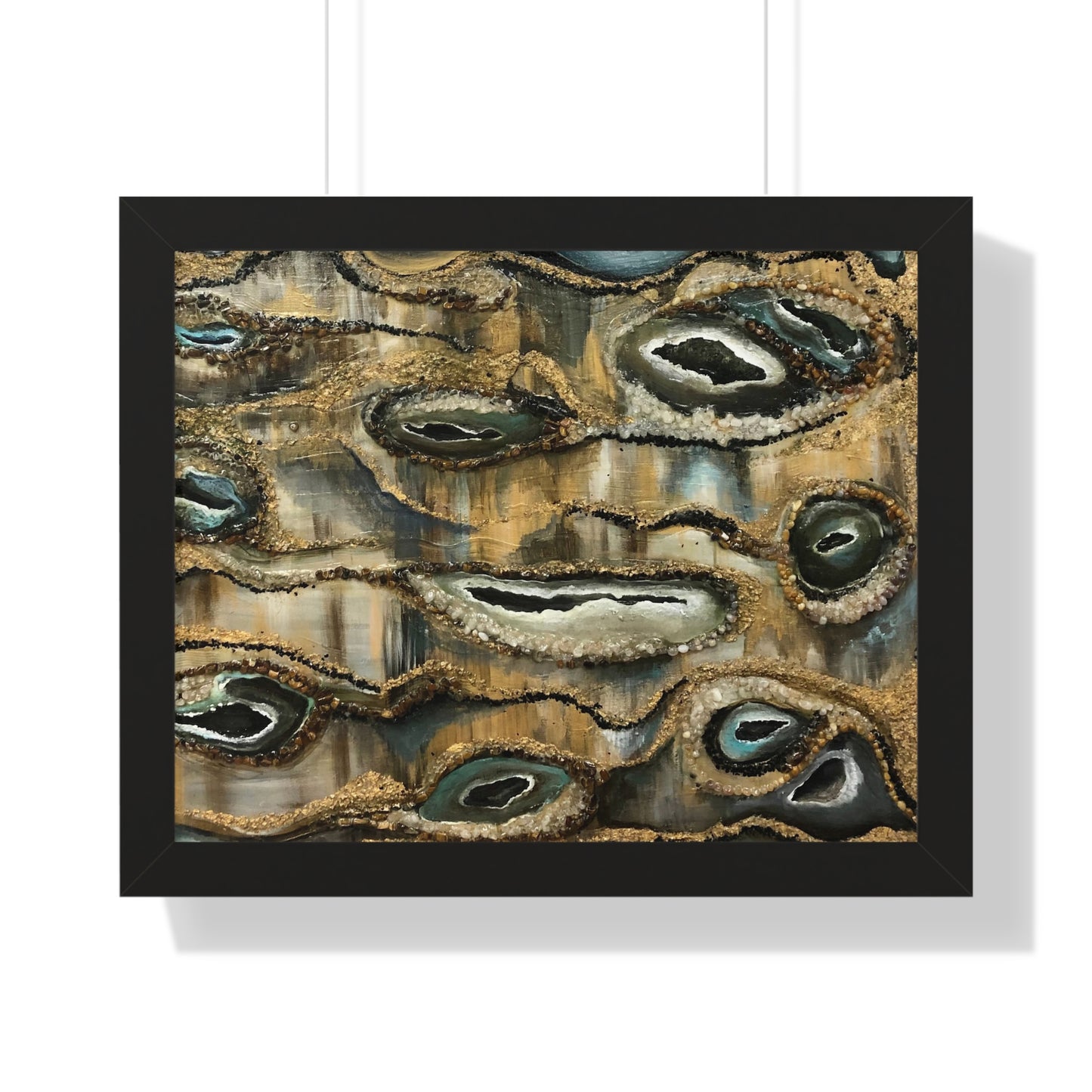 Framed Horizontal Poster, Oyster Shells, Abstract, Life on the Bayou