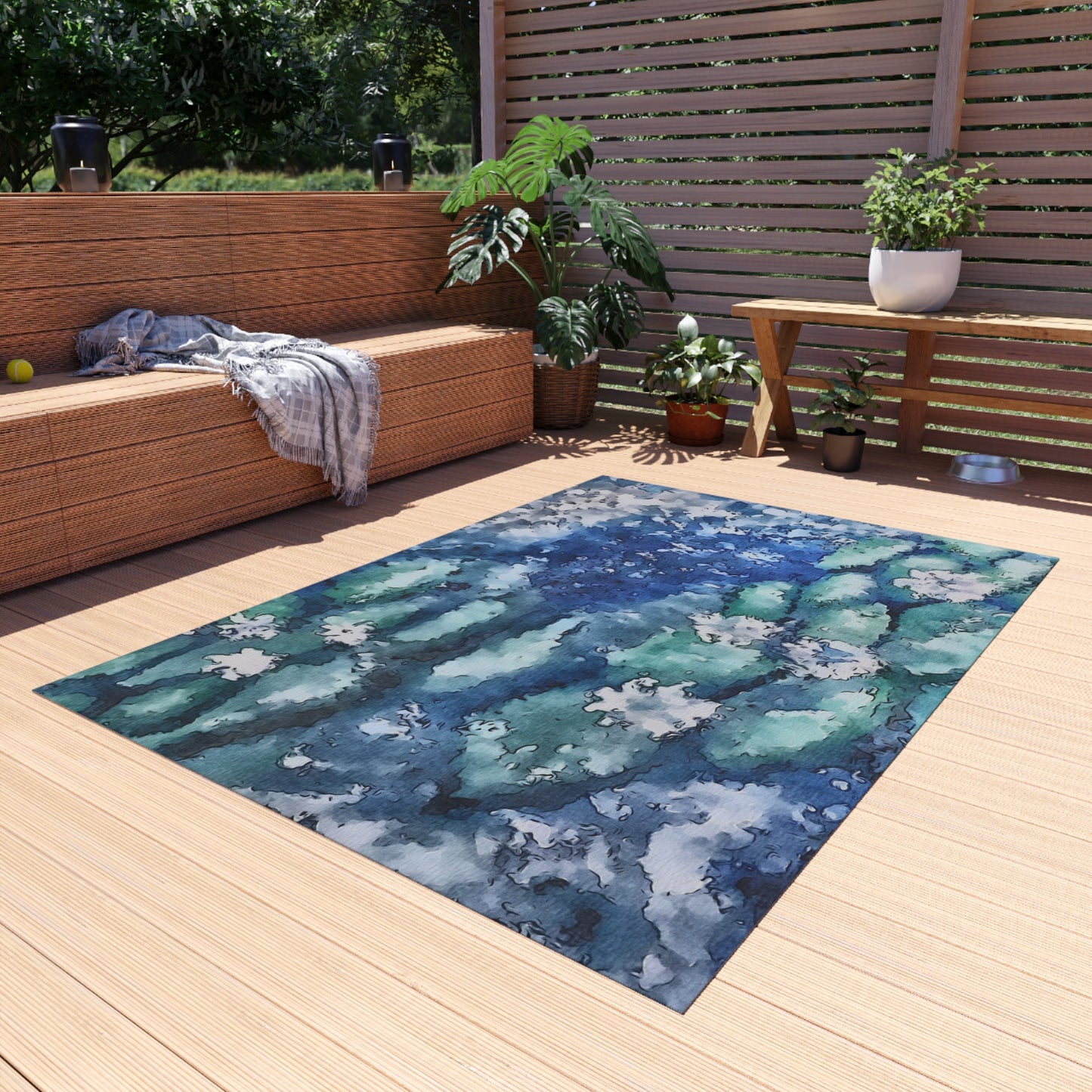 Outdoor Rug, Water Lilies, FrediFreds Home Collection