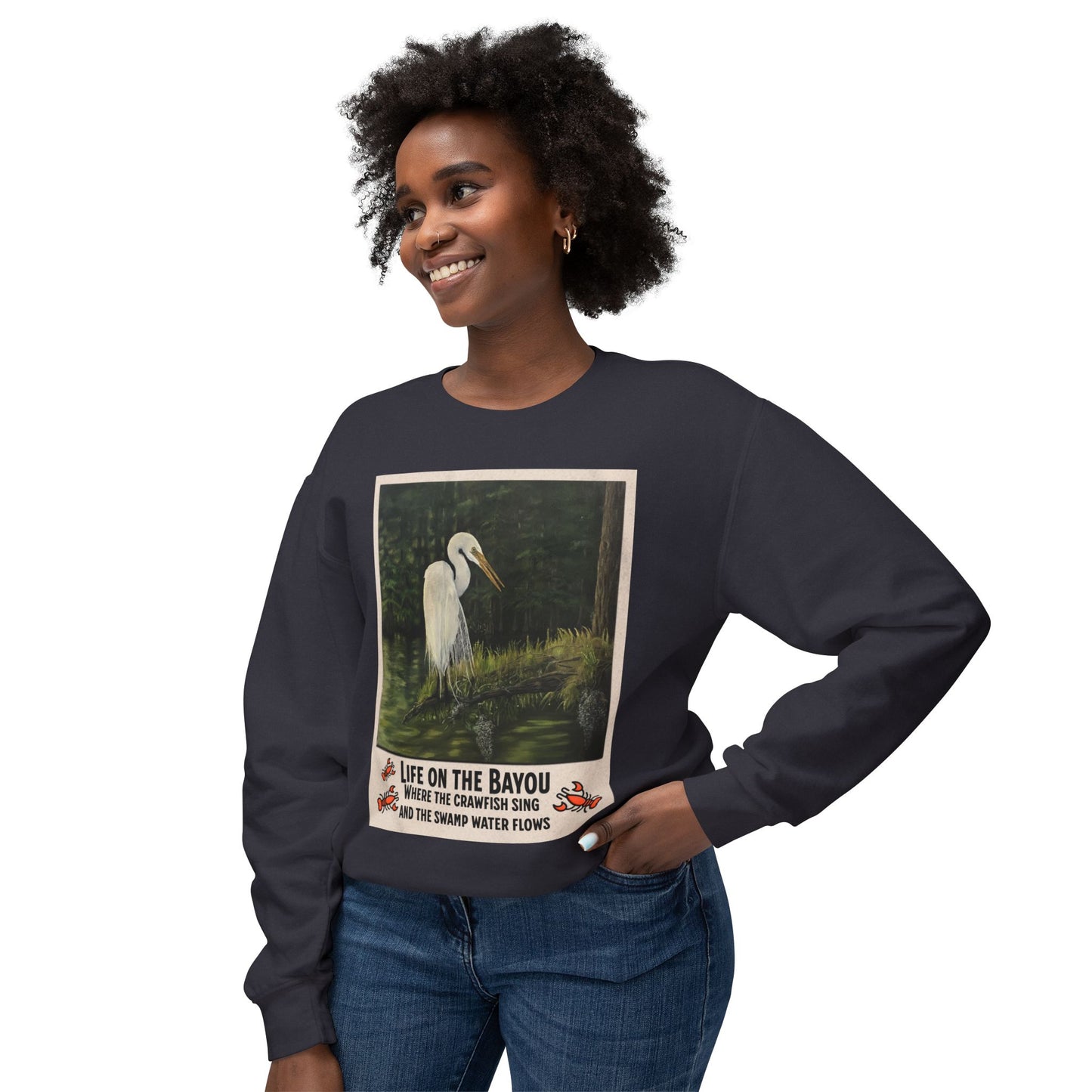 Unisex Lightweight Crewneck Sweatshirt, Life on the Bayou