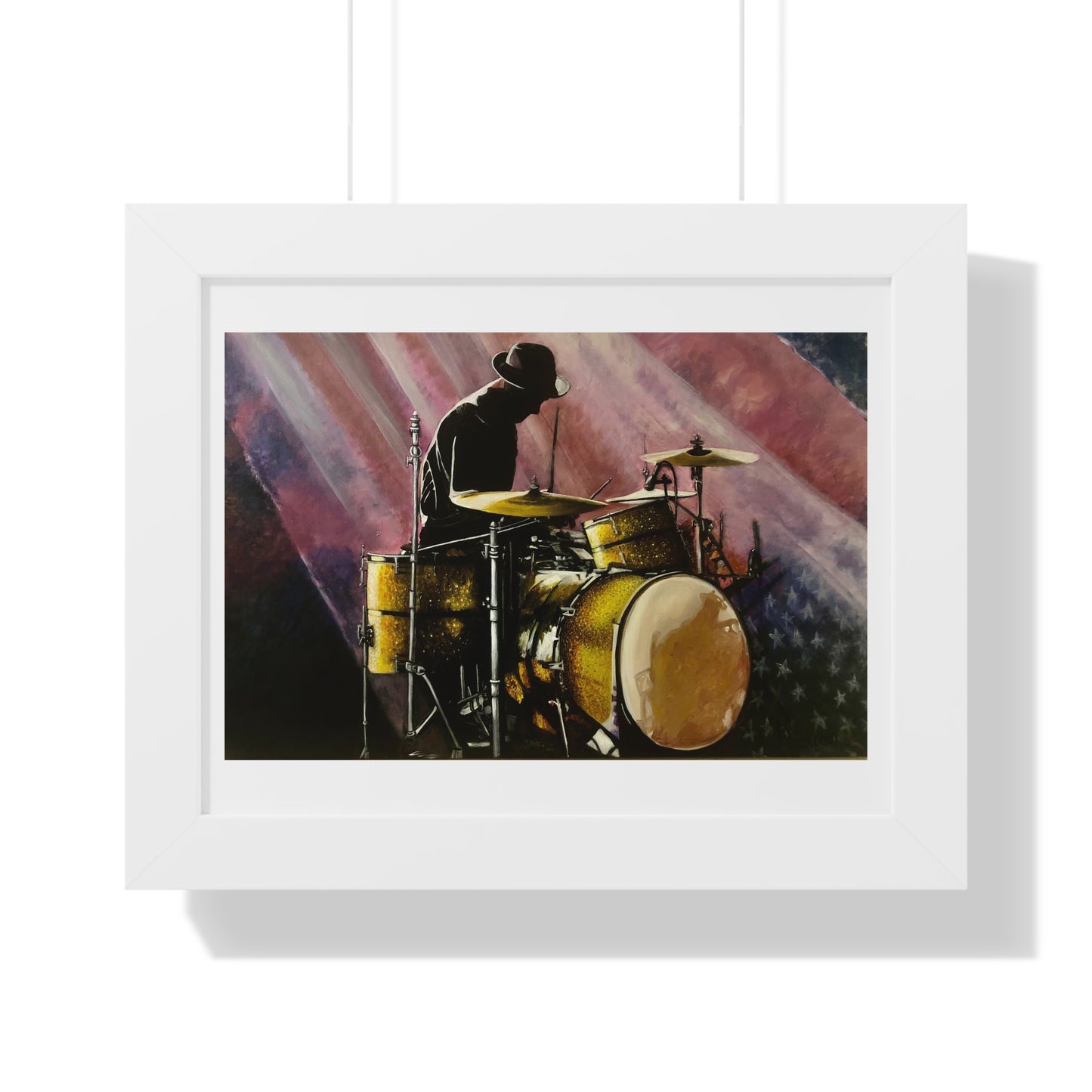 Framed Horizontal Poster, Drummer, Soul Music Collection