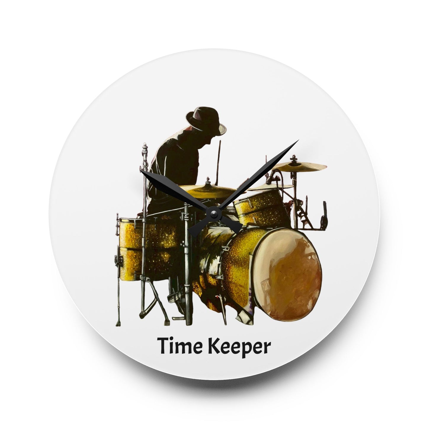 Acrylic Wall Clock, Time Keeper, Drummer, Soul Music Collection