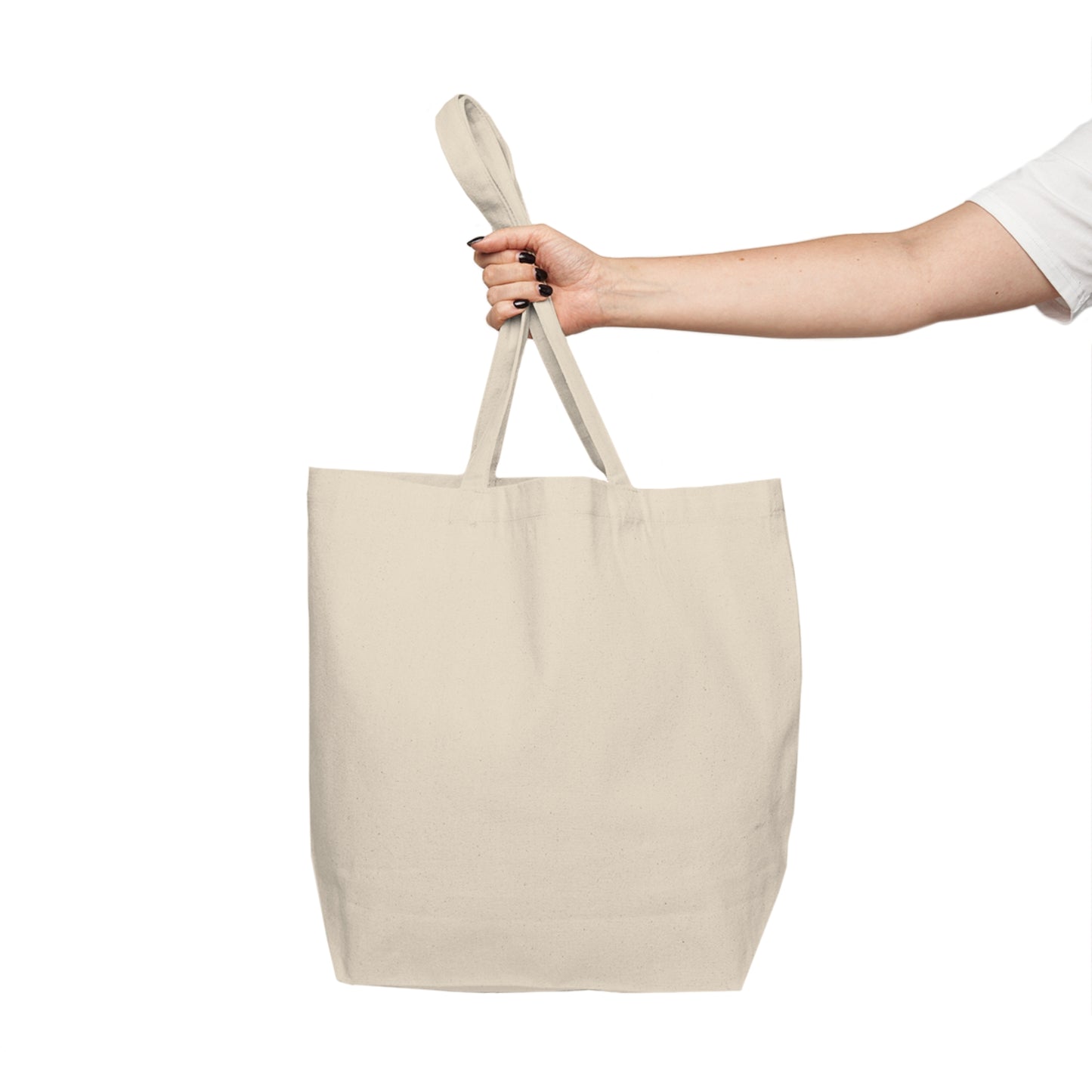 Canvas Shopping Tote With Printed Design "Grit Prevails"
