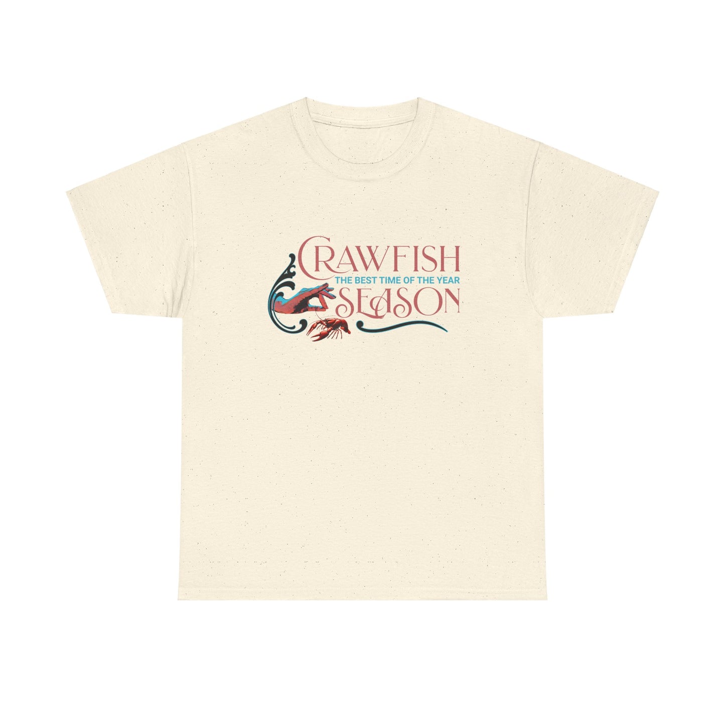 Unisex Heavy Cotton Tee, Crawfish Season, Life on the Bayou Collection