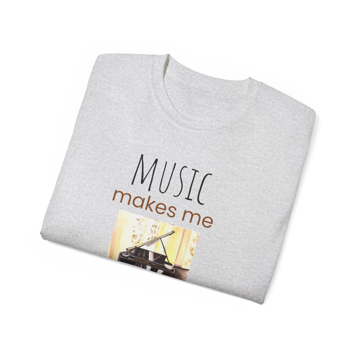 Unisex Ultra Cotton Tee, Music, Piano Artwork, Happy, Soul Music