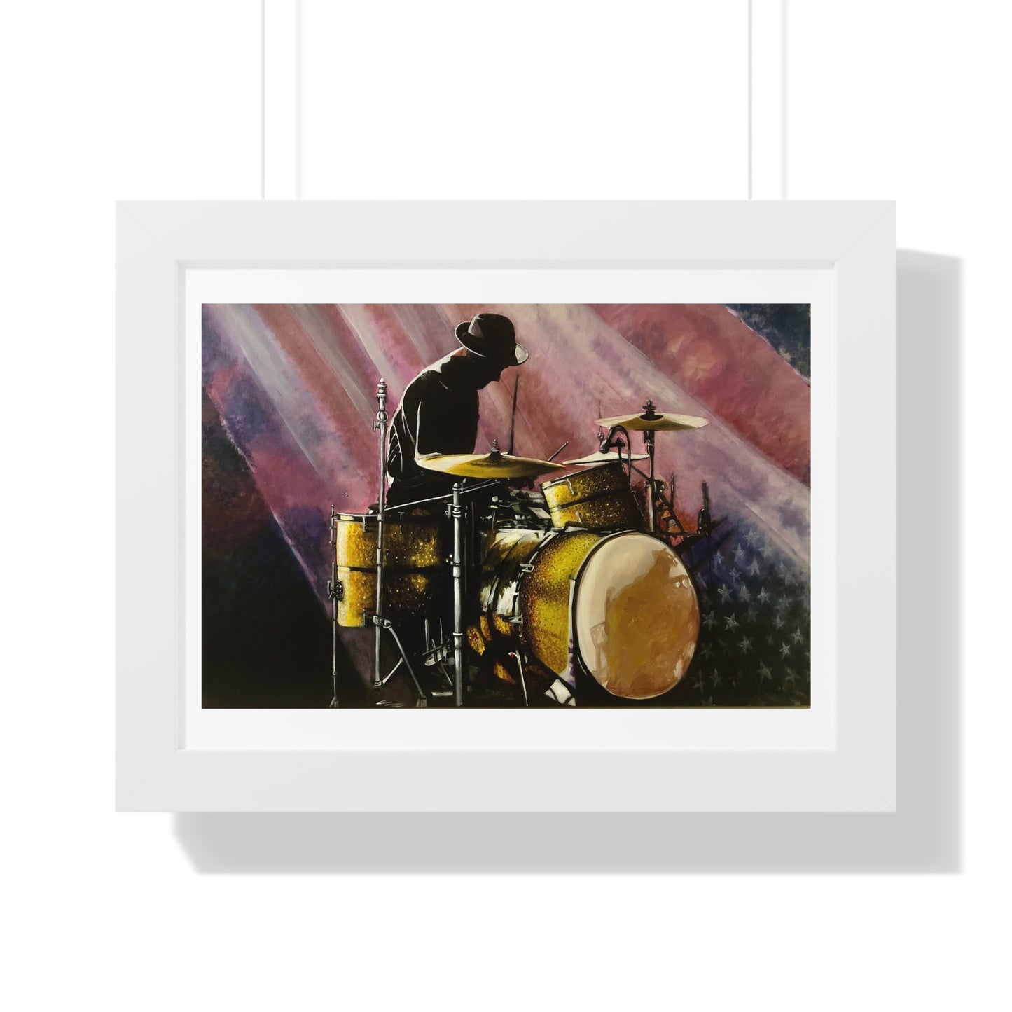 Framed Horizontal Poster, Drummer, Soul Music Collection