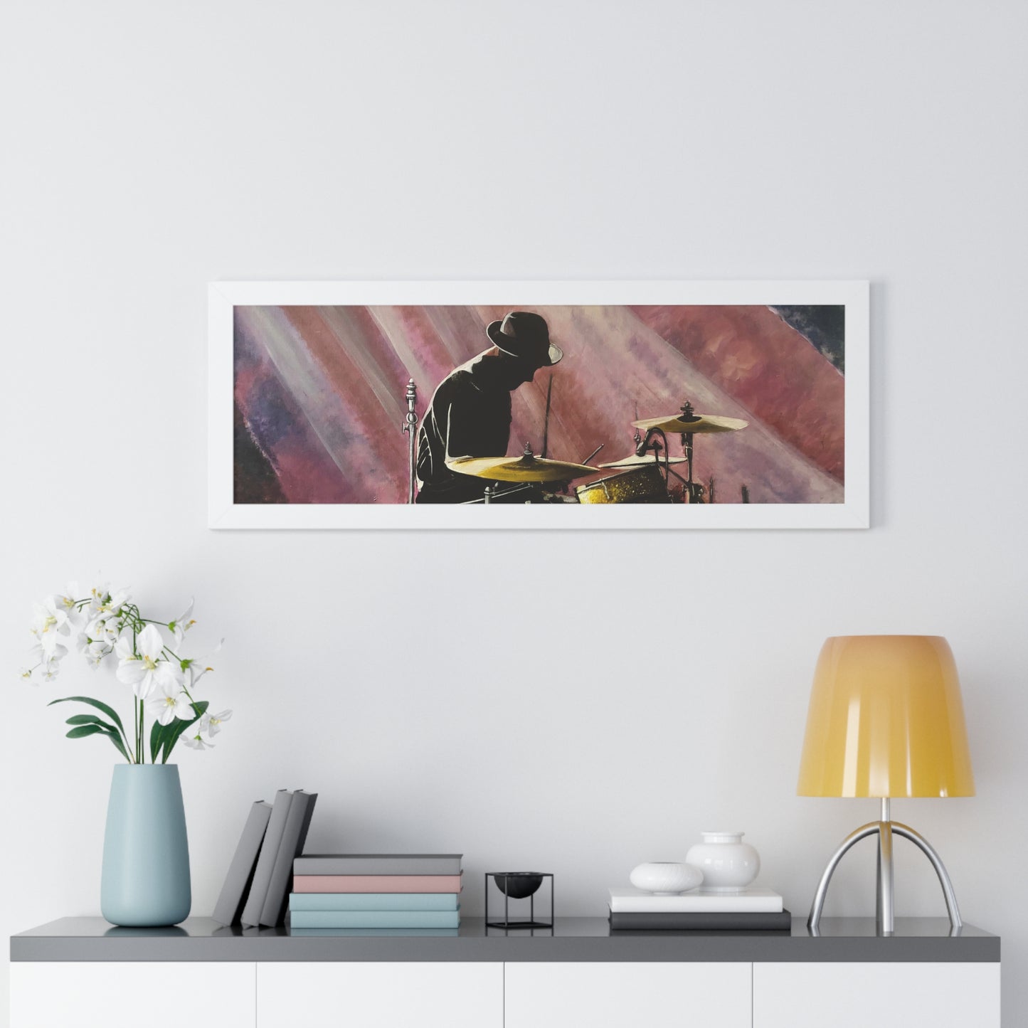 Framed Horizontal Poster, Drummer, Soul Music Collection