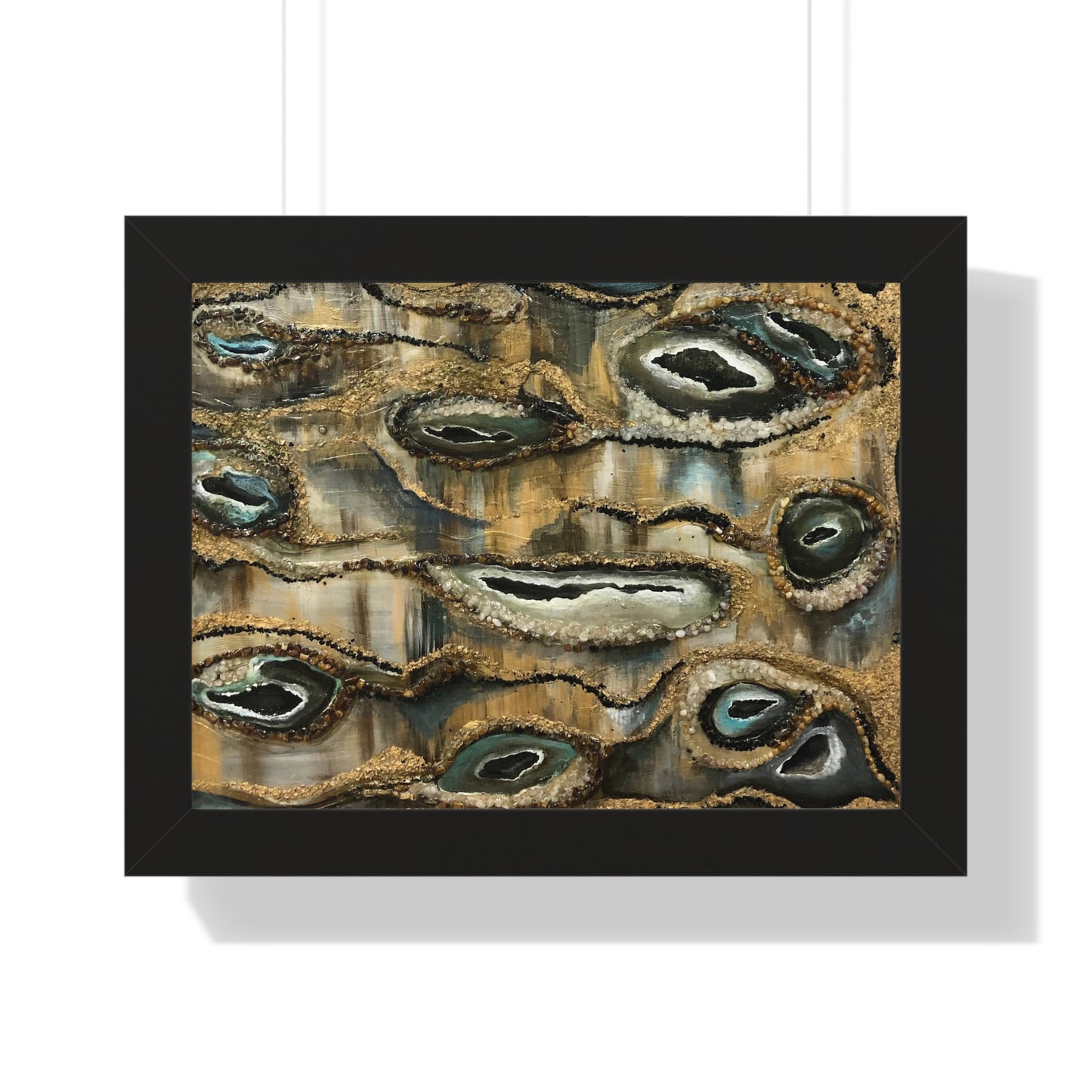 Framed Horizontal Poster, Oyster Shells, Abstract, Life on the Bayou