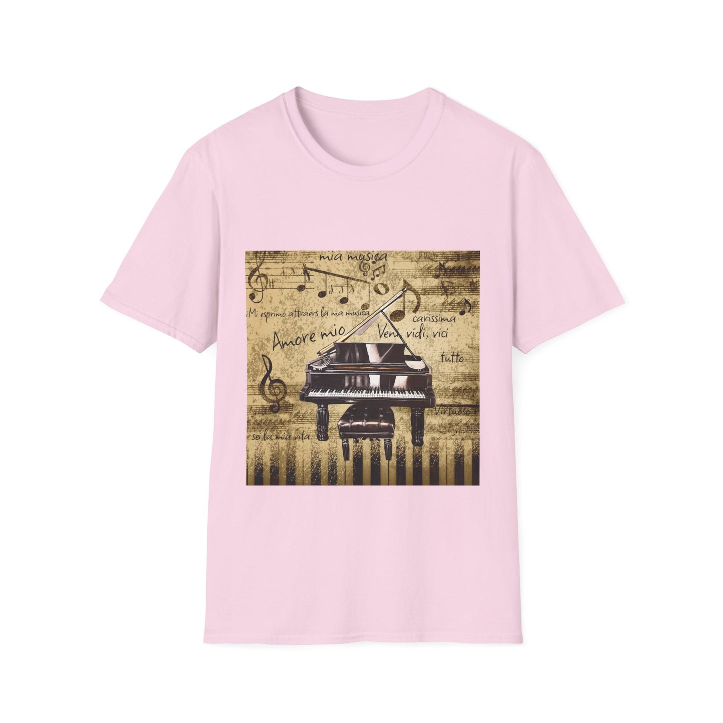 Unisex Softstyle T-Shirt, Pianist, Love Notes, Soul Music