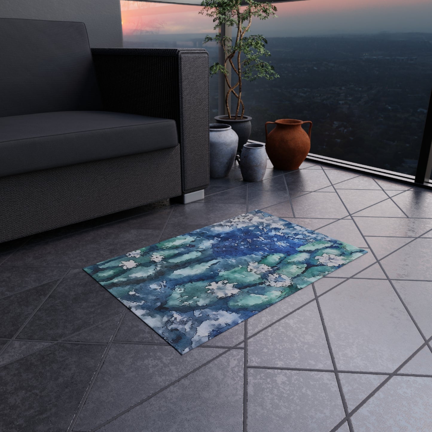 Outdoor Rug, Water Lilies, FrediFreds Home Collection