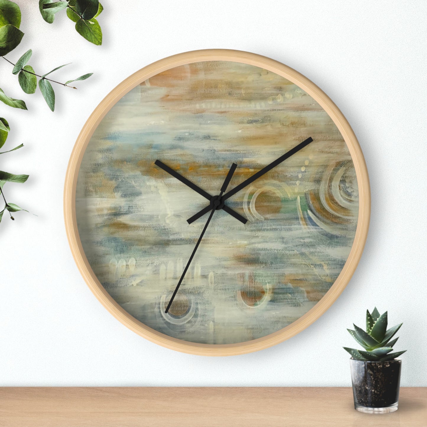 Wall Clock, Abstract Neutrals, FrediFreds Home Collection