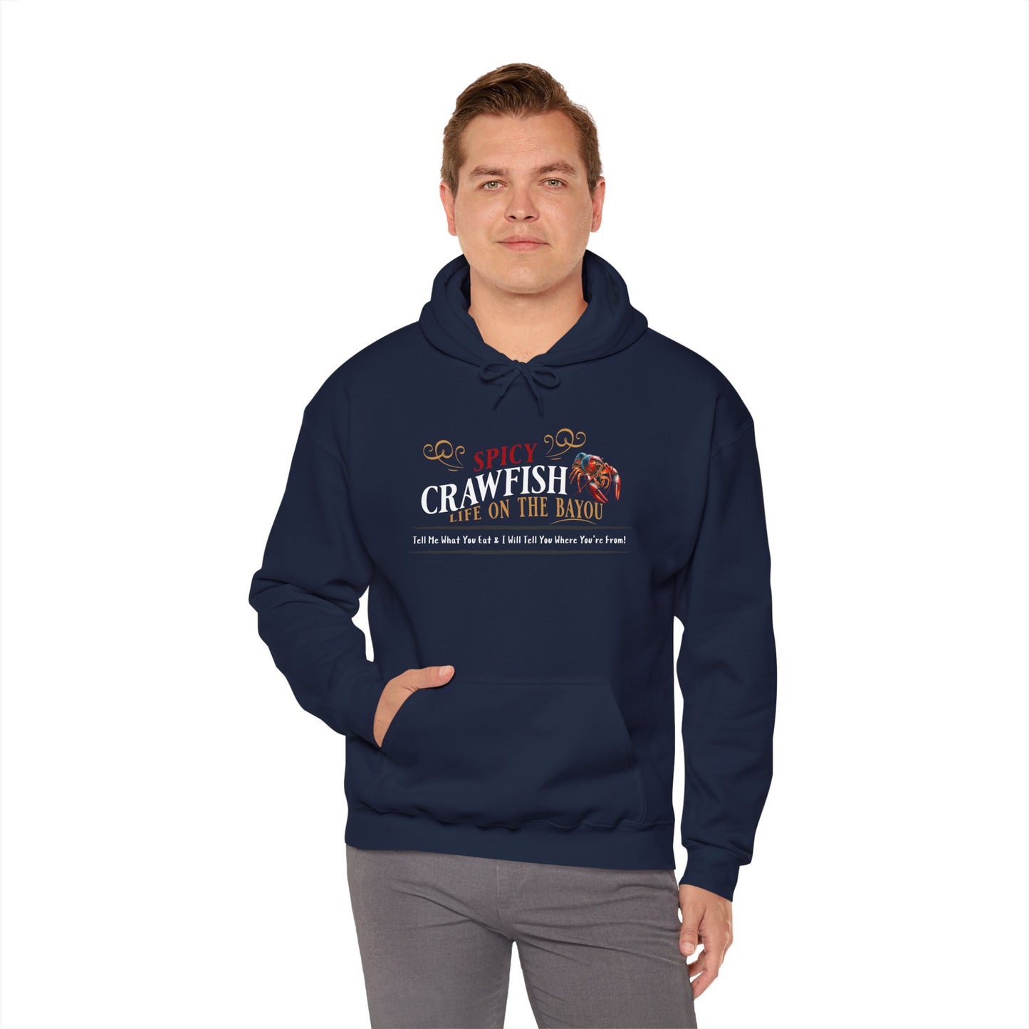 Unisex Heavy Blend™ Hooded Sweatshirt, Spicy Crawfish, Life on the Bayou, Life on the Bayou Collection