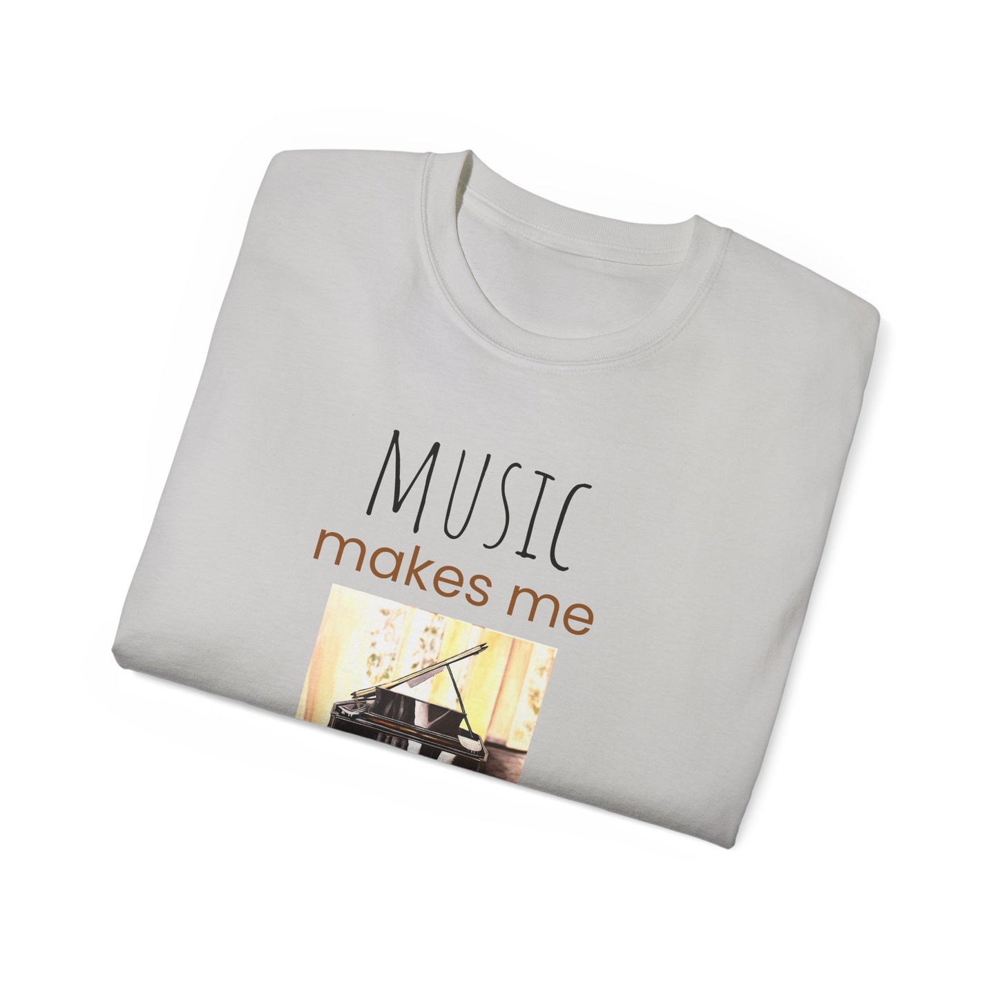 Unisex Ultra Cotton Tee, Music, Piano Artwork, Happy, Soul Music