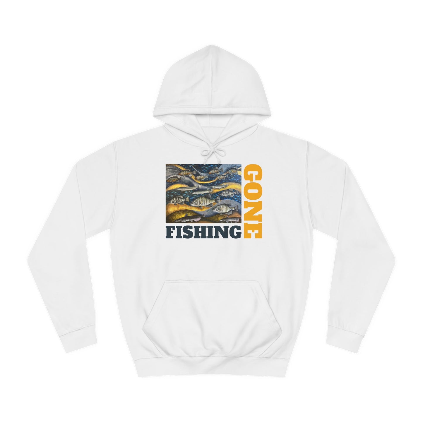 Unisex College Hoodie, Gone Fishing, FrediFreds Home Collection