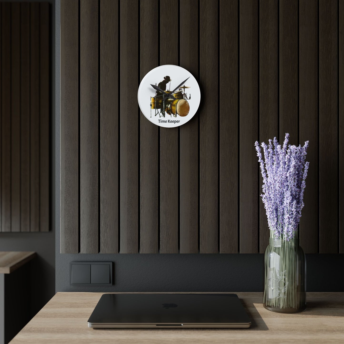 Acrylic Wall Clock, Time Keeper, Drummer, Soul Music Collection
