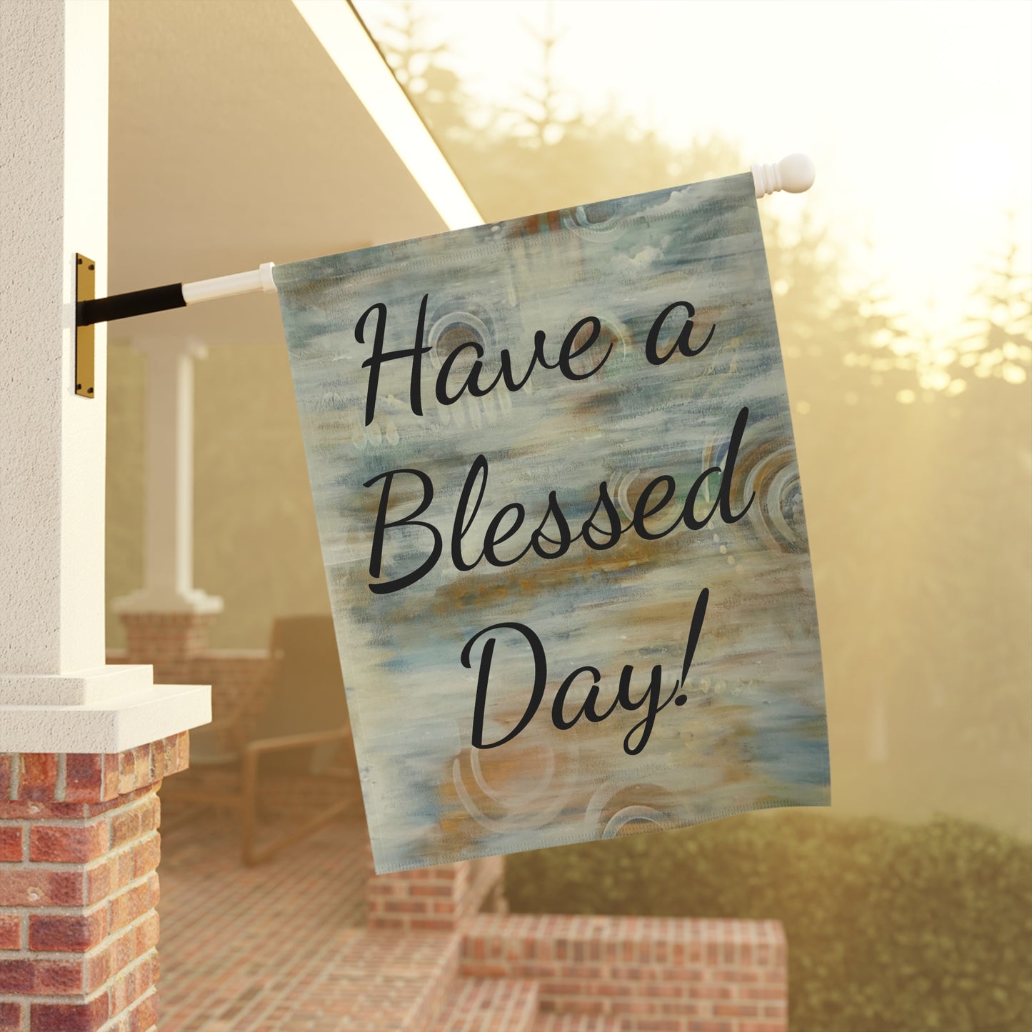 Garden & House Banner, Have a Blessed Day, FrediFreds Home Collection