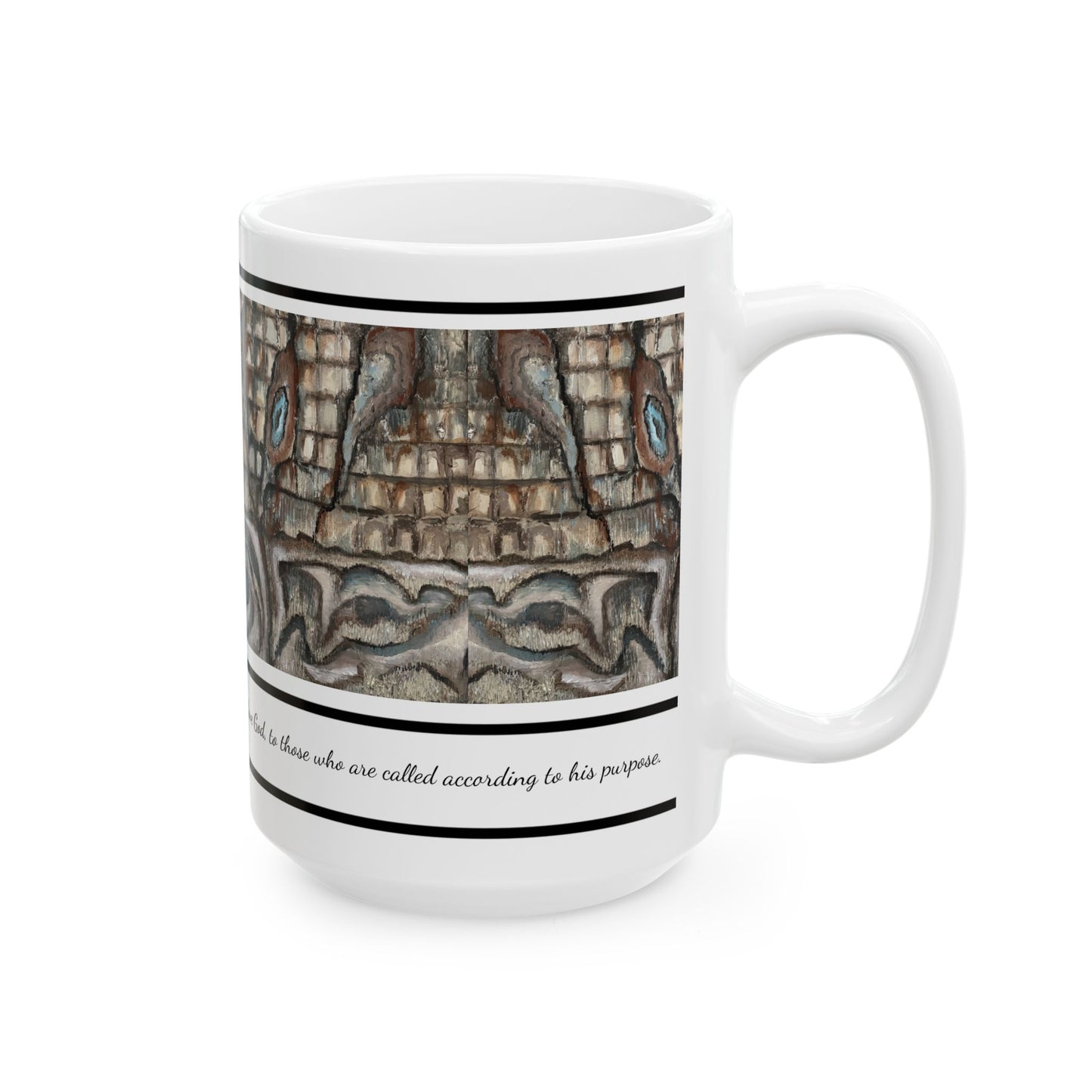 Ceramic Mug, (11oz, 15oz), Designer Series, Bible Verse, Abstract Creek Bed, FrediFreds Home Collection