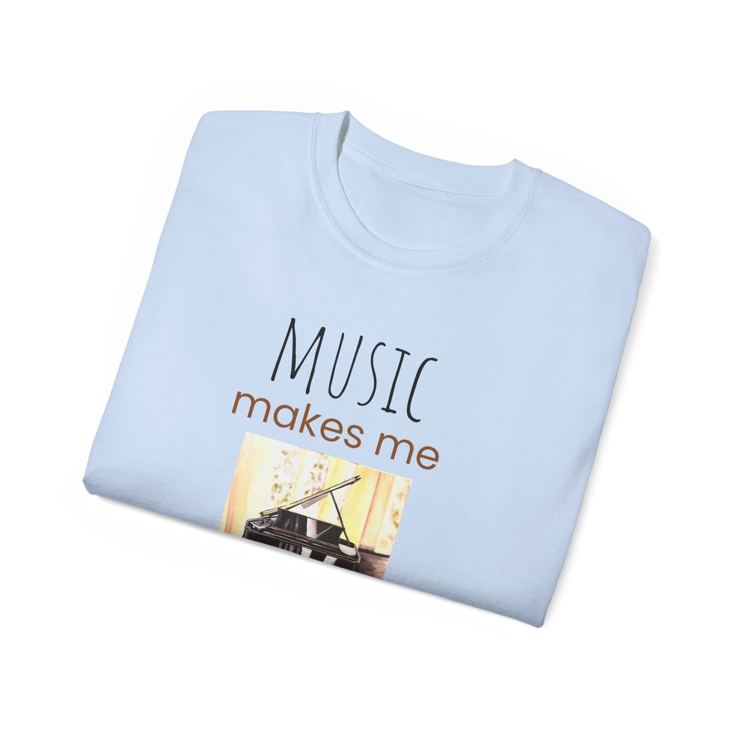 Unisex Ultra Cotton Tee, Music, Piano Artwork, Happy, Soul Music