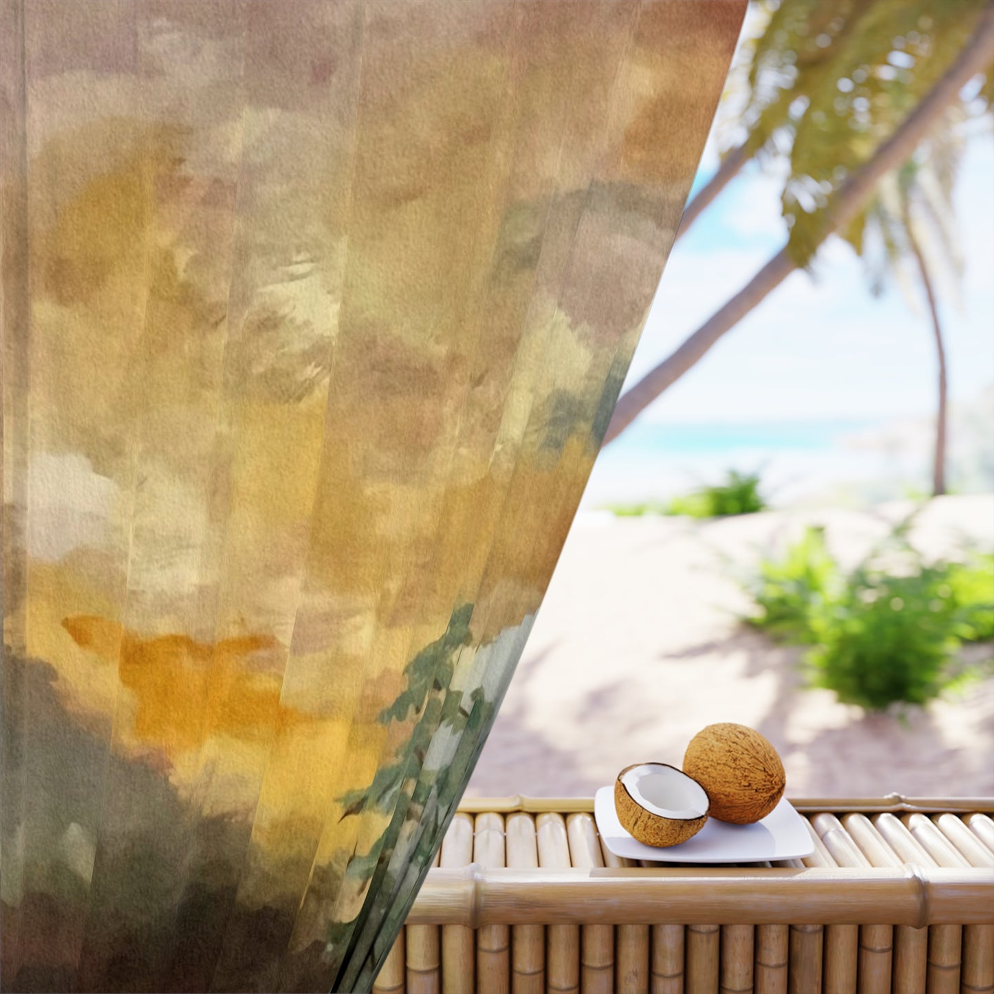 Window Curtains (1 Piece), Moon Lake, Art, FrediFreds Home Collection