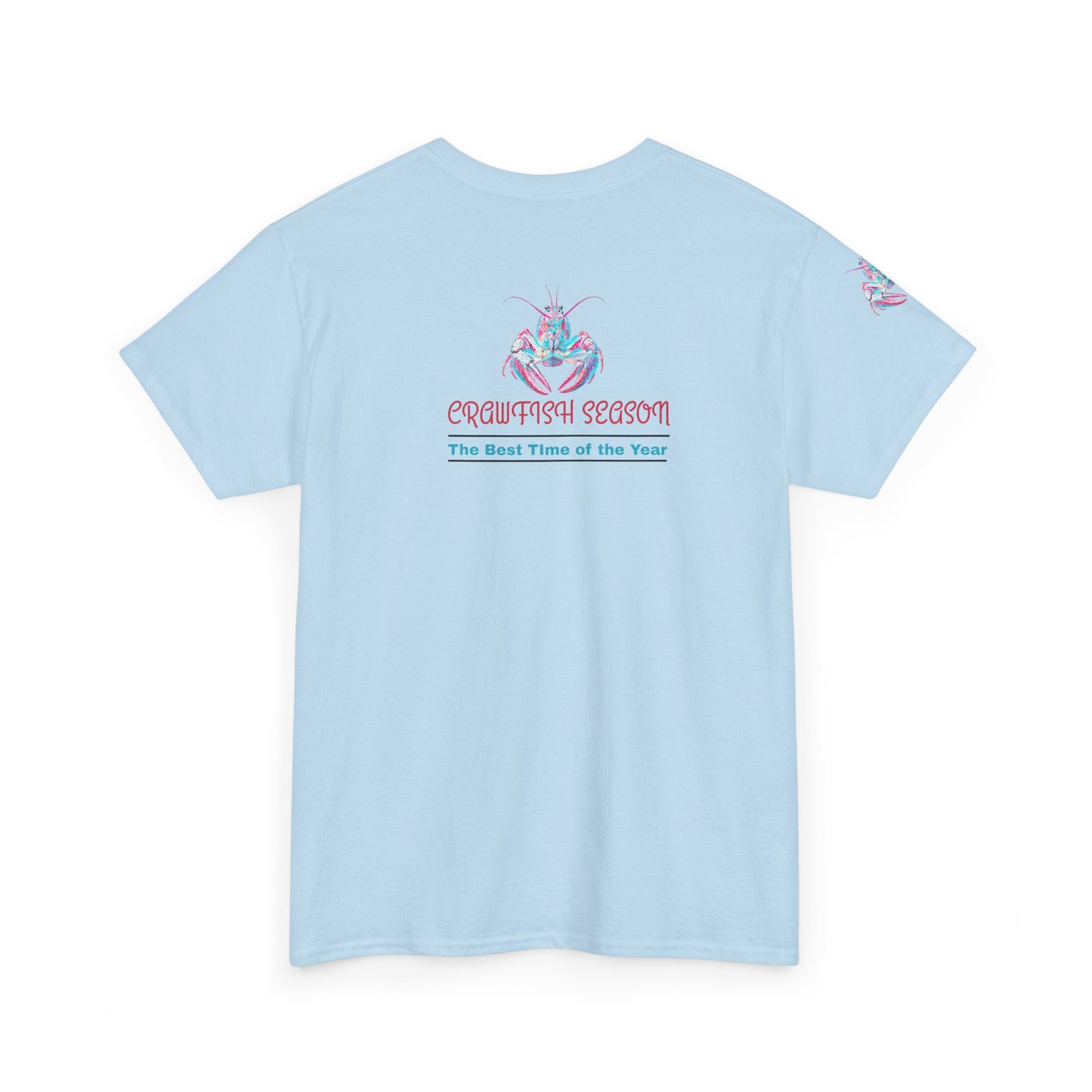 Unisex Heavy Cotton Tee, Abstract Girly Girl's Crawfish Season, Life on the Bayou Collection