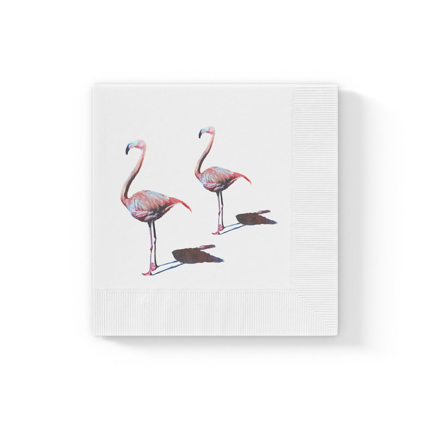 White Coined Napkins, Flamingo, Beachwalker Club Collection