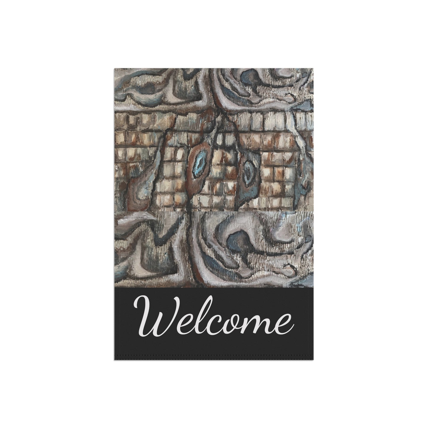 Garden & House Banner, Welcome, Abstract Oyster Shell, FrediFreds Home Collection