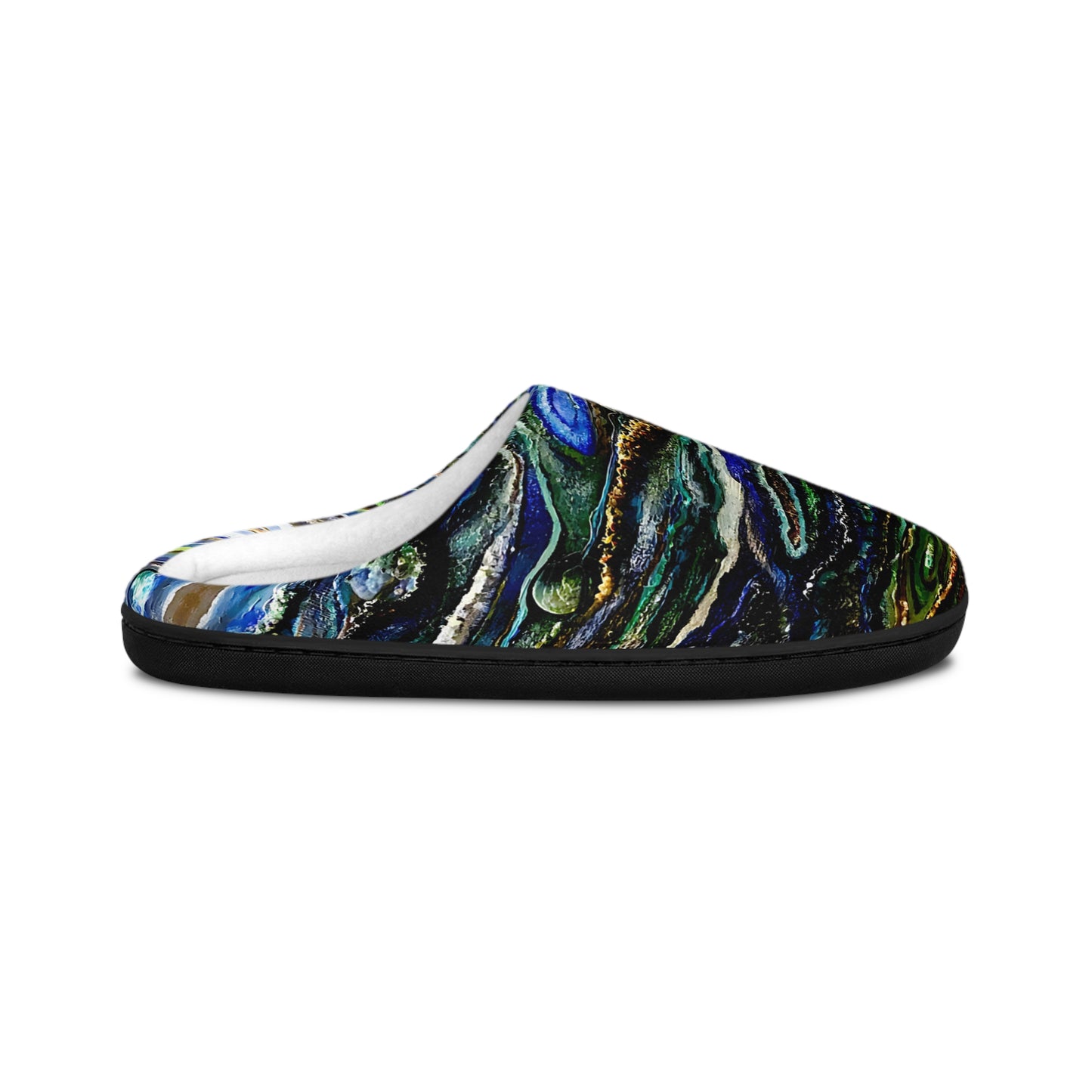 Men's Indoor Slippers, Abstract Bayou Themed Genesis Design with Life on the Bayou Collection