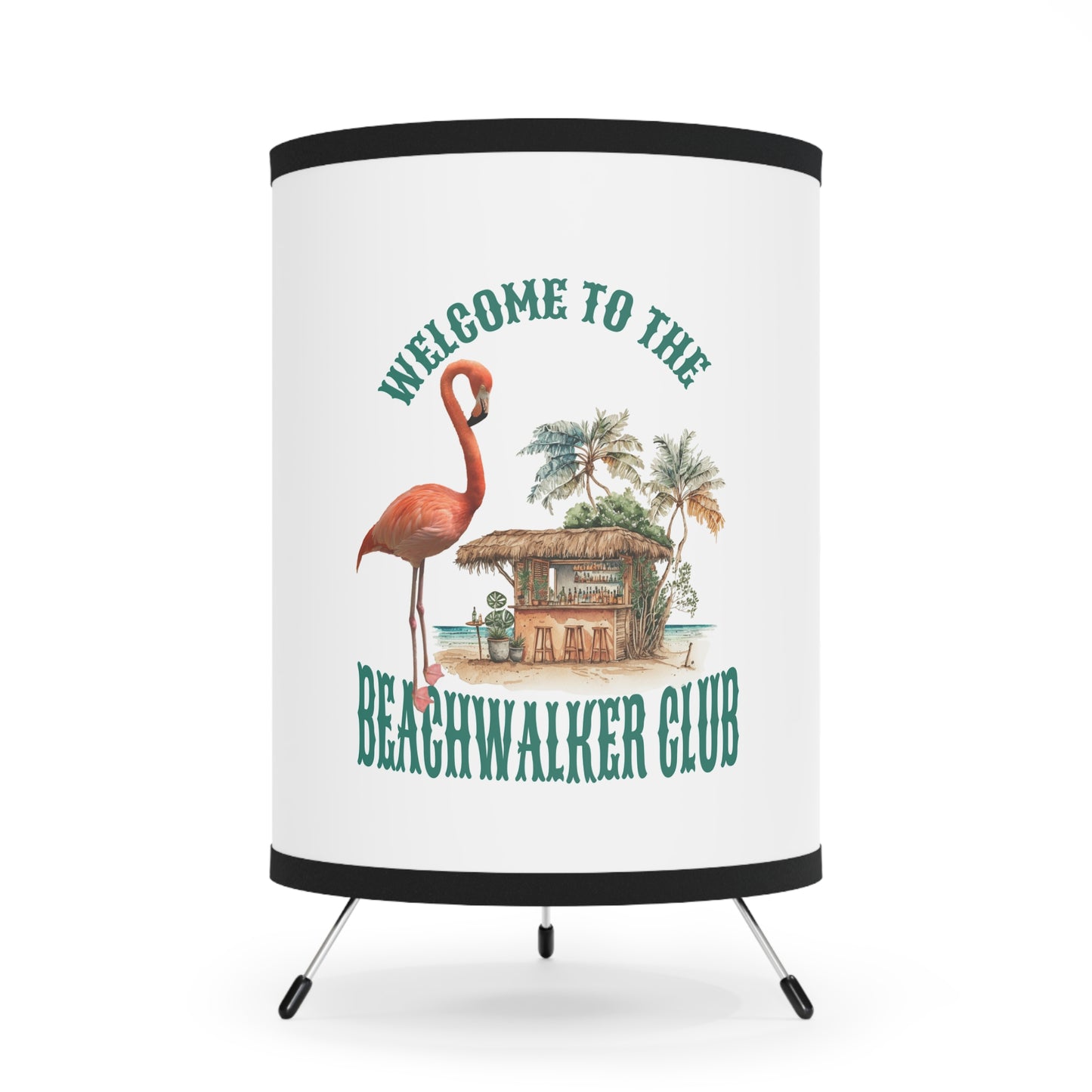 Tripod Lamp with High-Res Printed Shade, US\CA plug, Beachwalker Club Collections