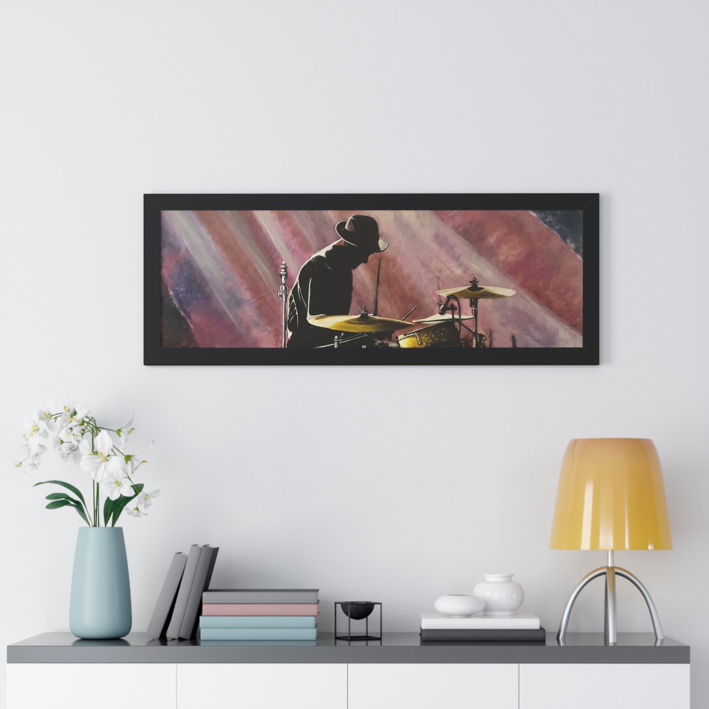 Framed Horizontal Poster, Drummer, Soul Music Collection