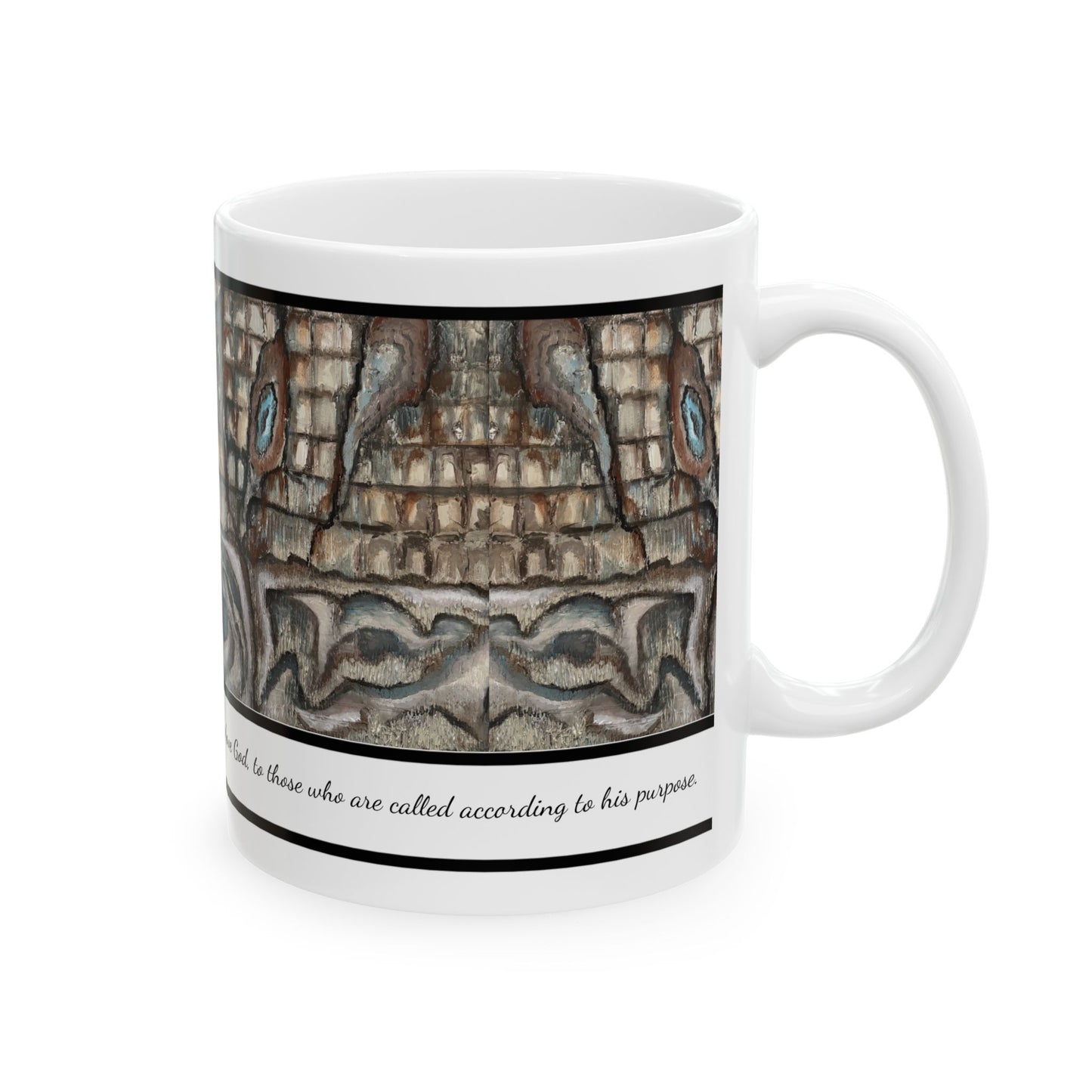Ceramic Mug, (11oz, 15oz), Designer Series, Bible Verse, Abstract Creek Bed, FrediFreds Home Collection