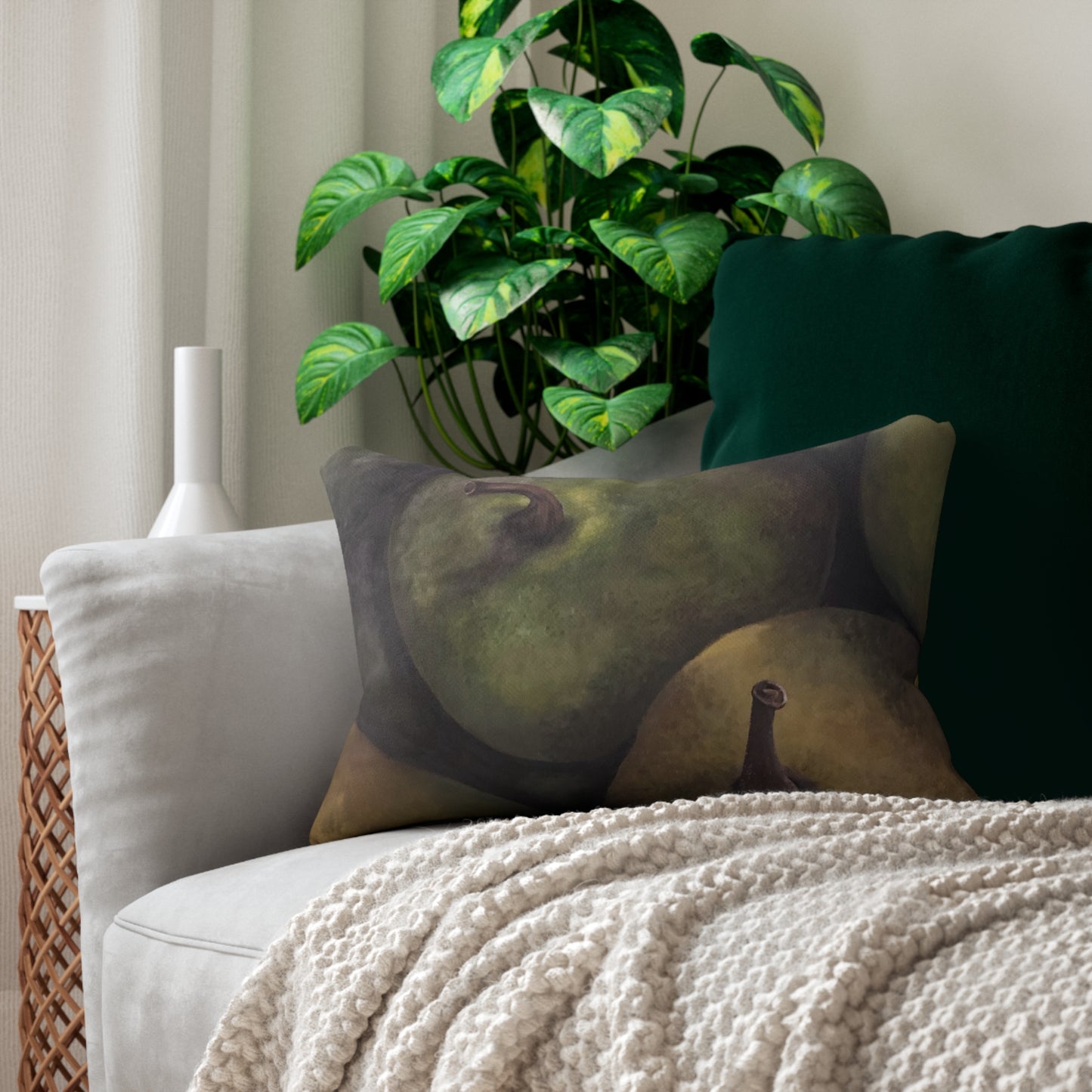 Spun Polyester Lumbar Pillow, Pear Delight, FrediFreds Home Grown Collection