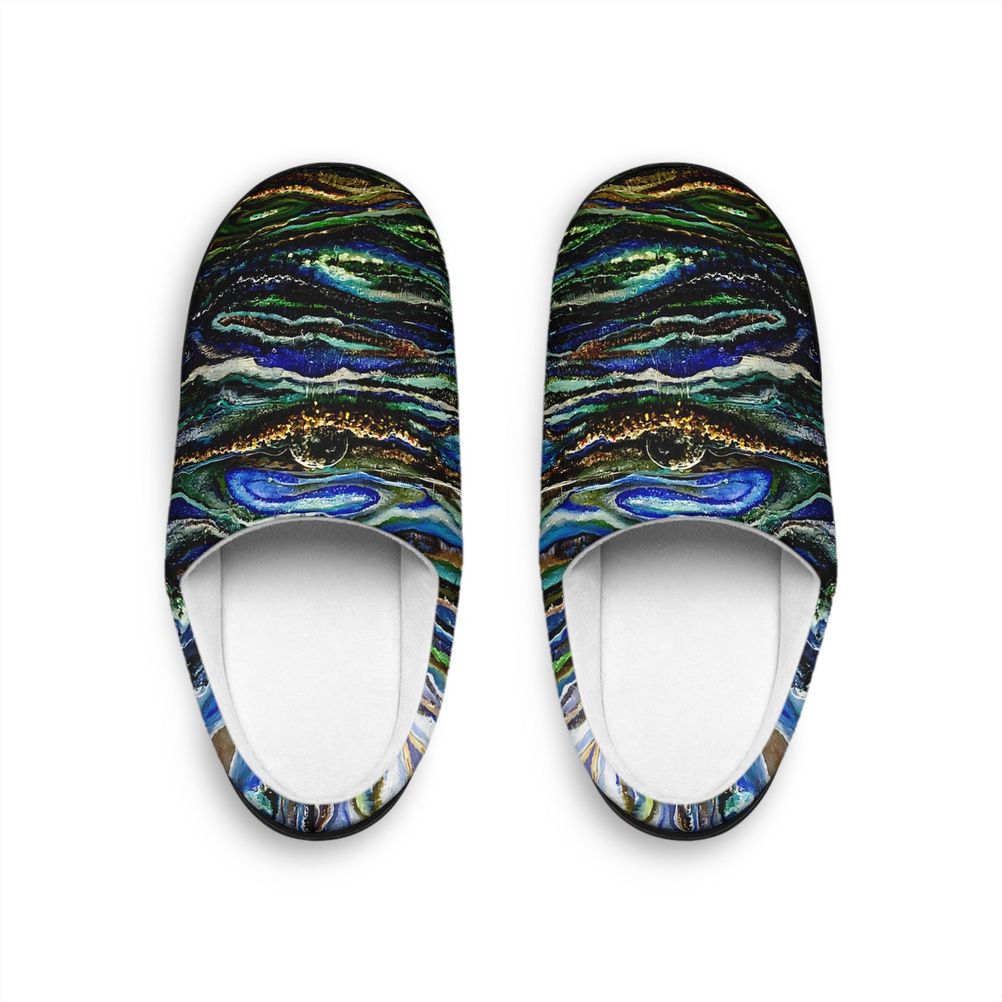 Men's Indoor Slippers, Abstract Bayou Themed Genesis Design with Life on the Bayou Collection