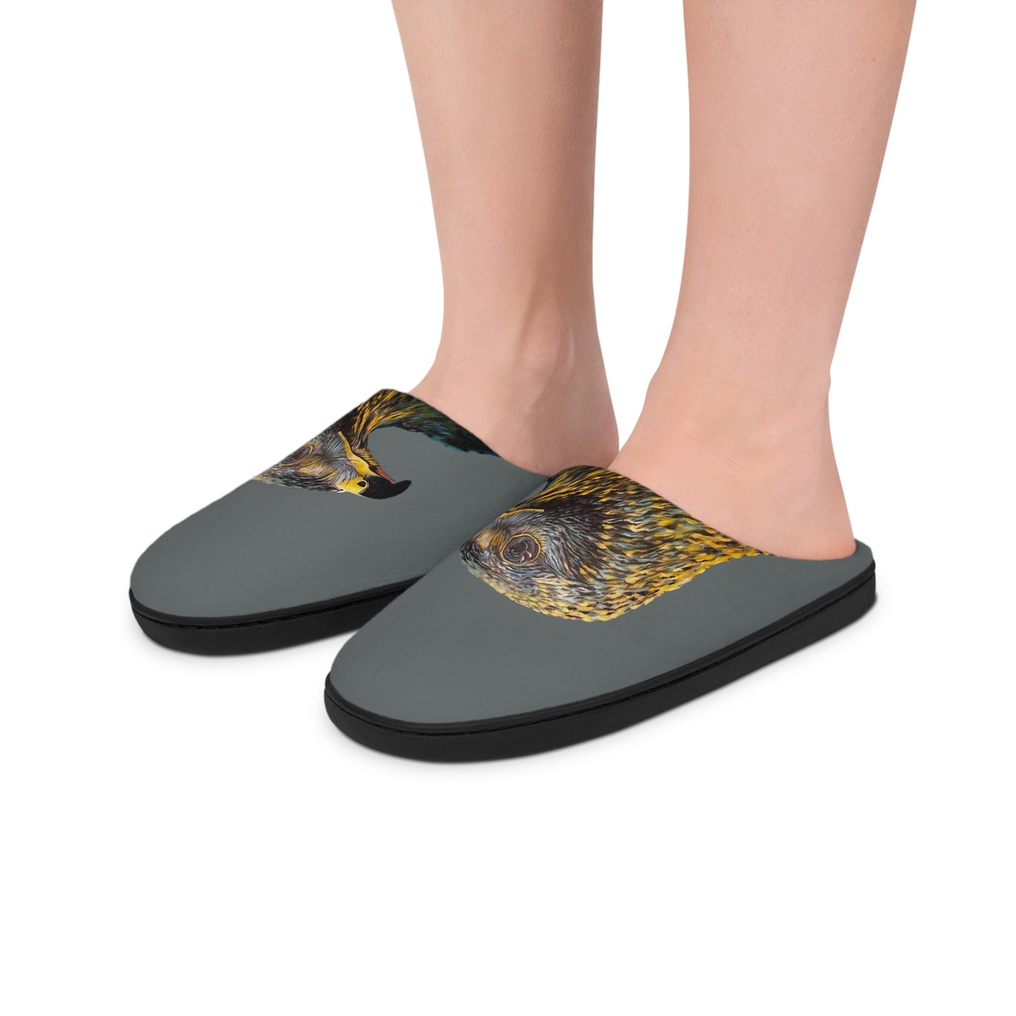 Men's Indoor Slippers, Whimsical Sun Kissed Hawk Design with Life on the Bayou Collection
