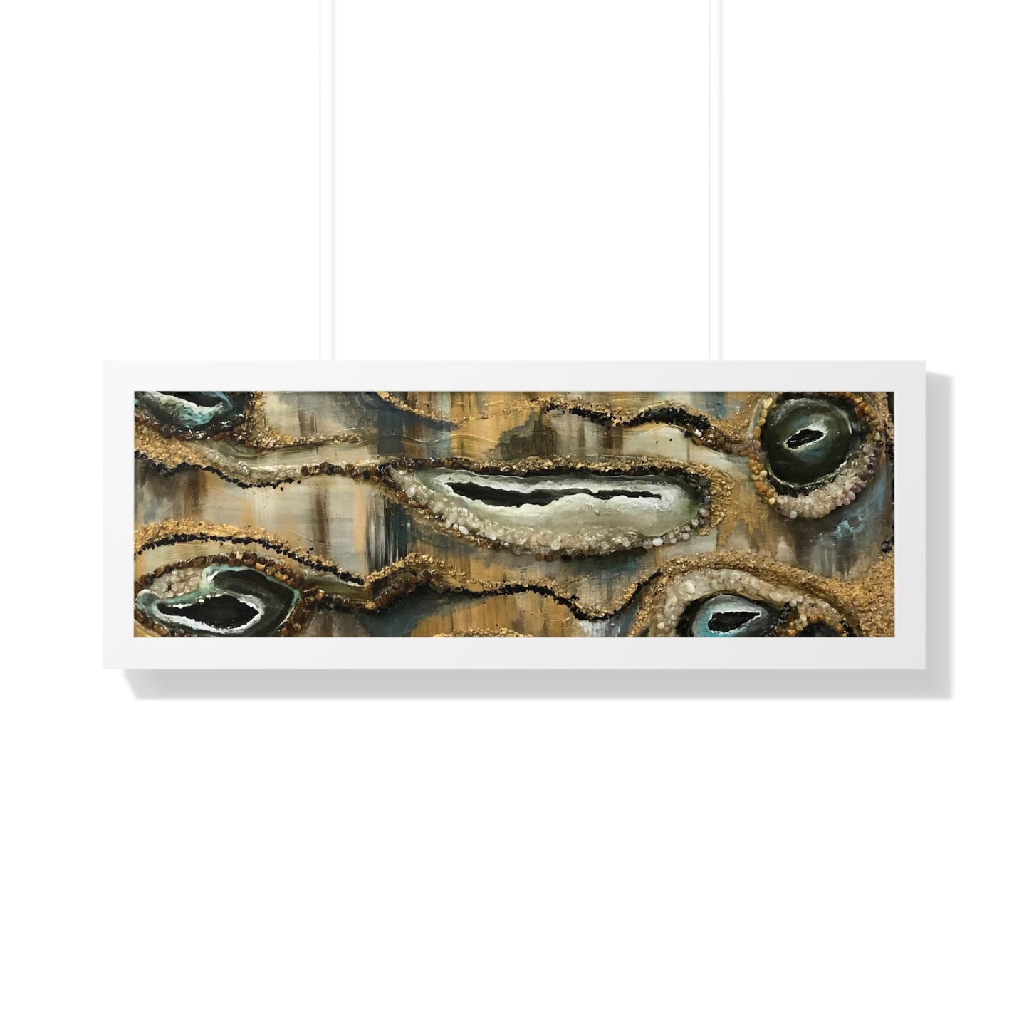Framed Horizontal Poster, Oyster Shells, Abstract, Life on the Bayou