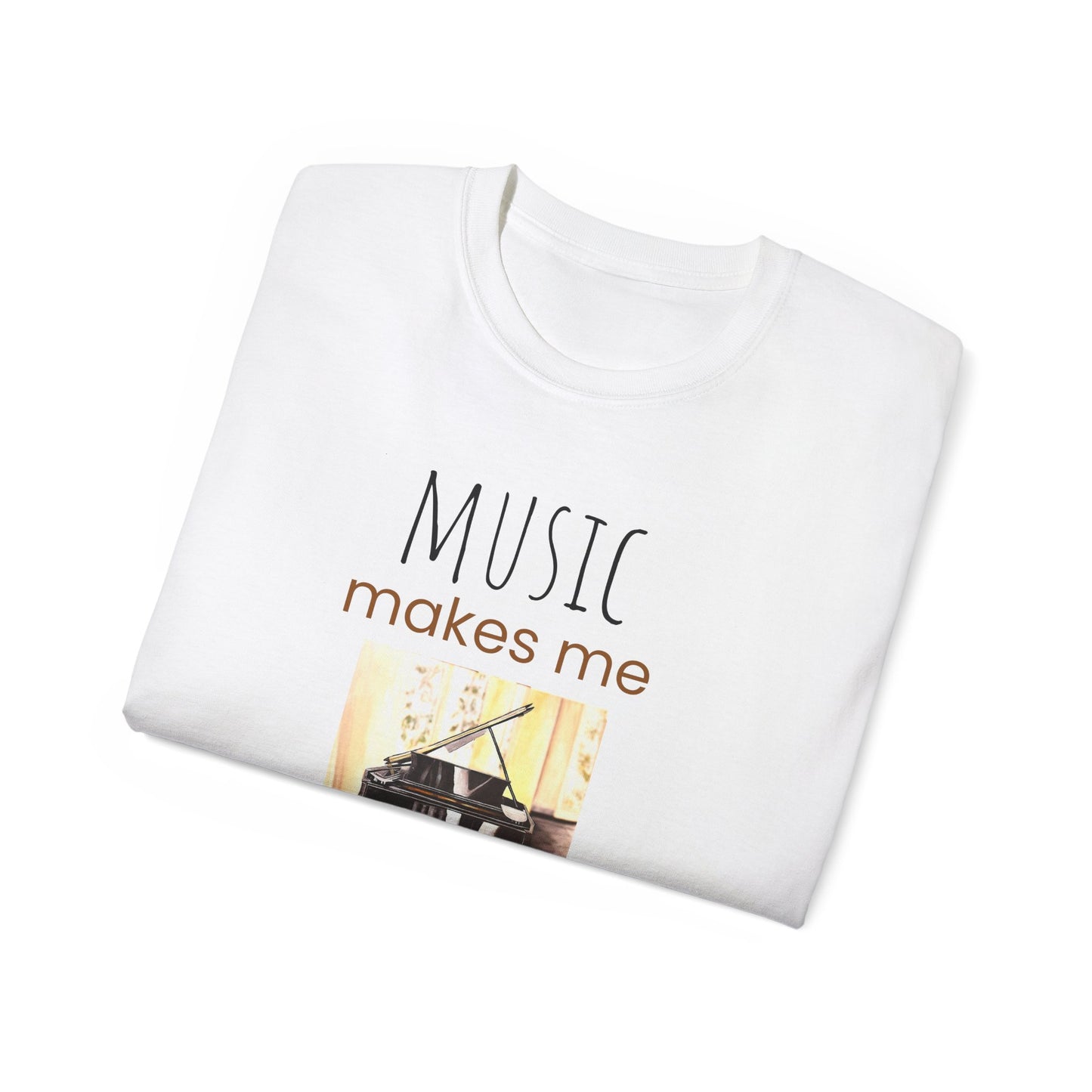 Unisex Ultra Cotton Tee, Music, Piano Artwork, Happy, Soul Music